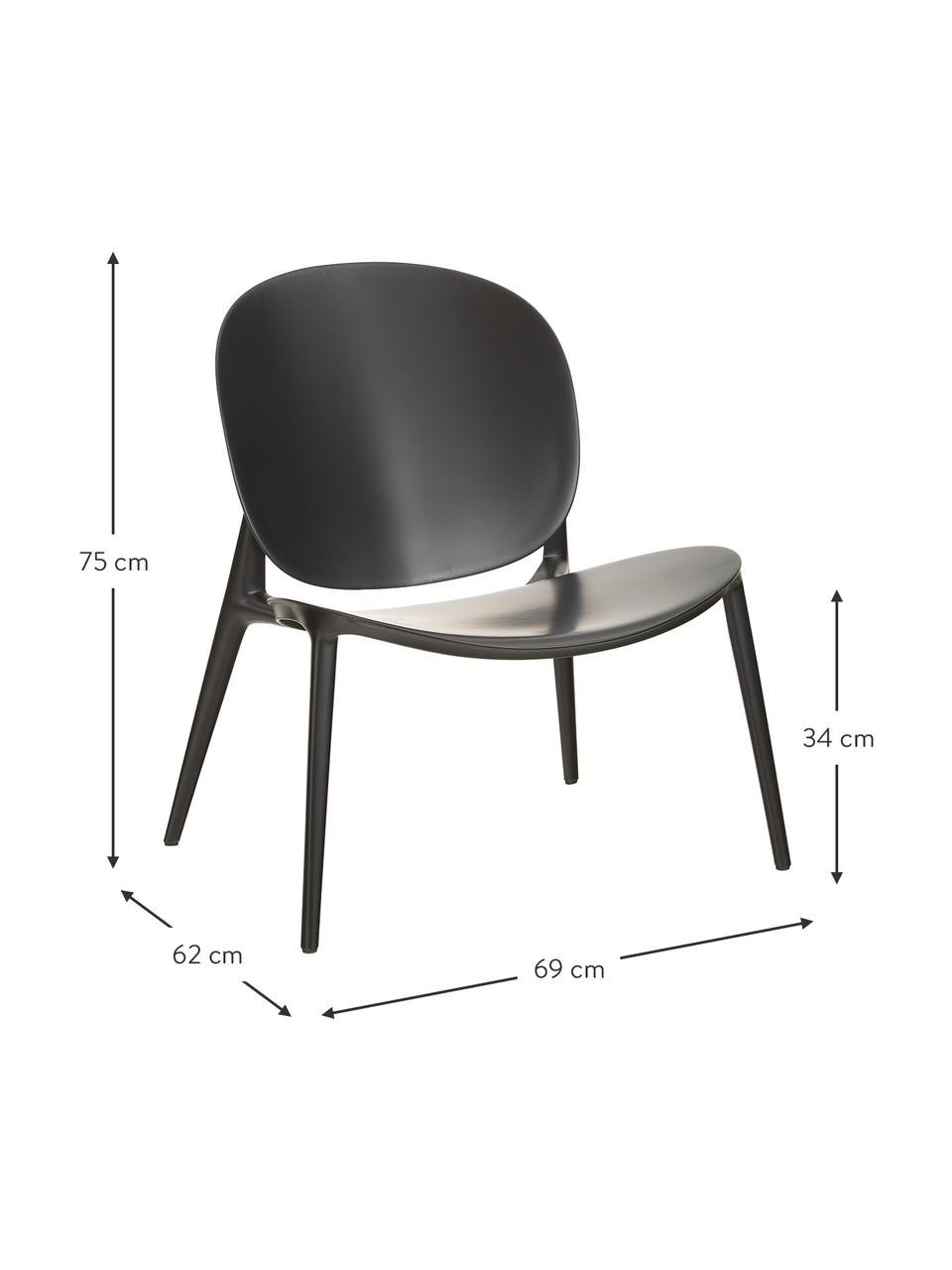 Sillón de plástico Be Bop, Polipropileno modificado, Negro, An 69 x F 62 cm