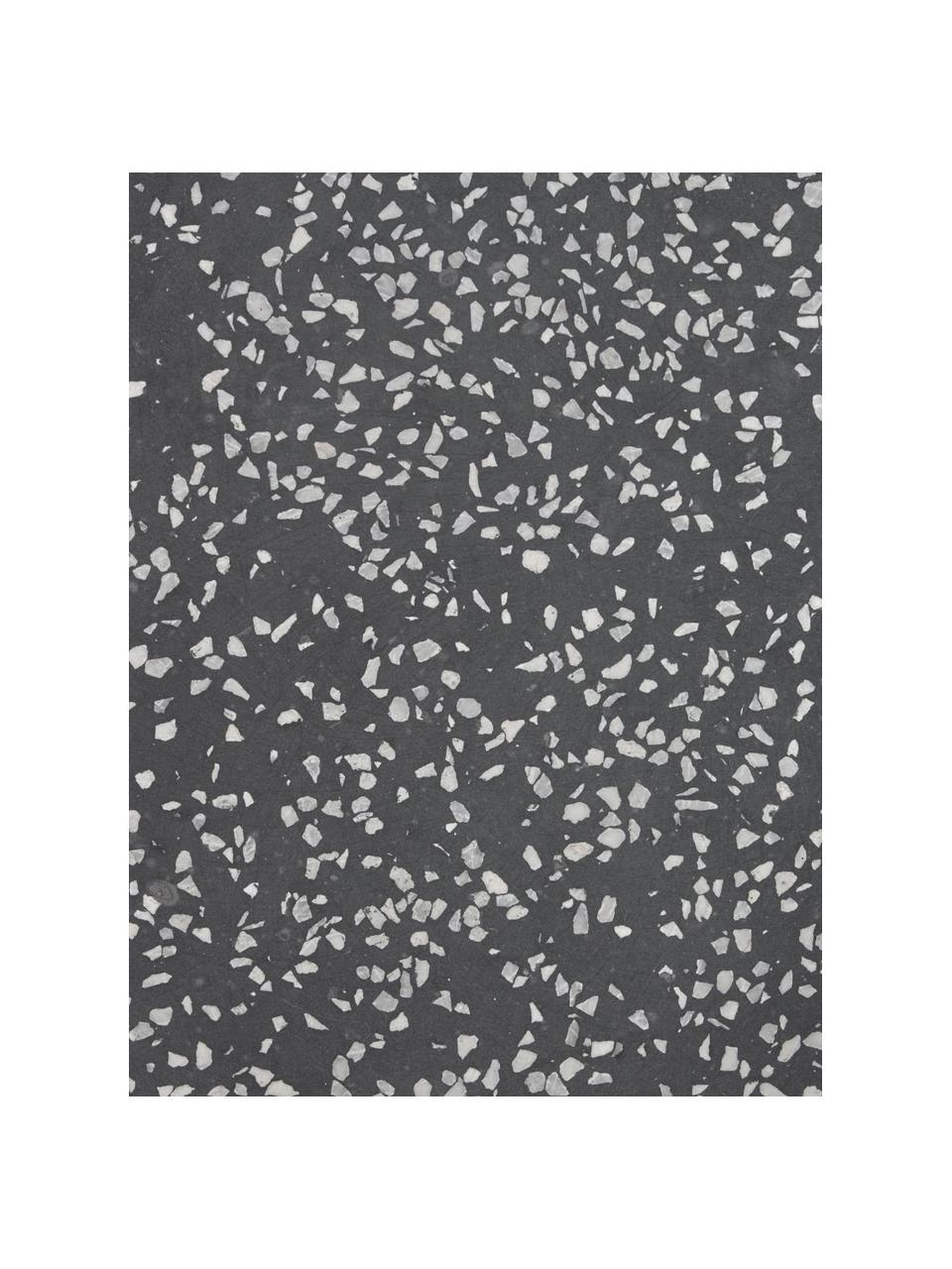 Table d'appoint de jardin en terrazzo Janell, Fibre de ciment, Noir, blanc, Ø 35 x haut. 46 cm