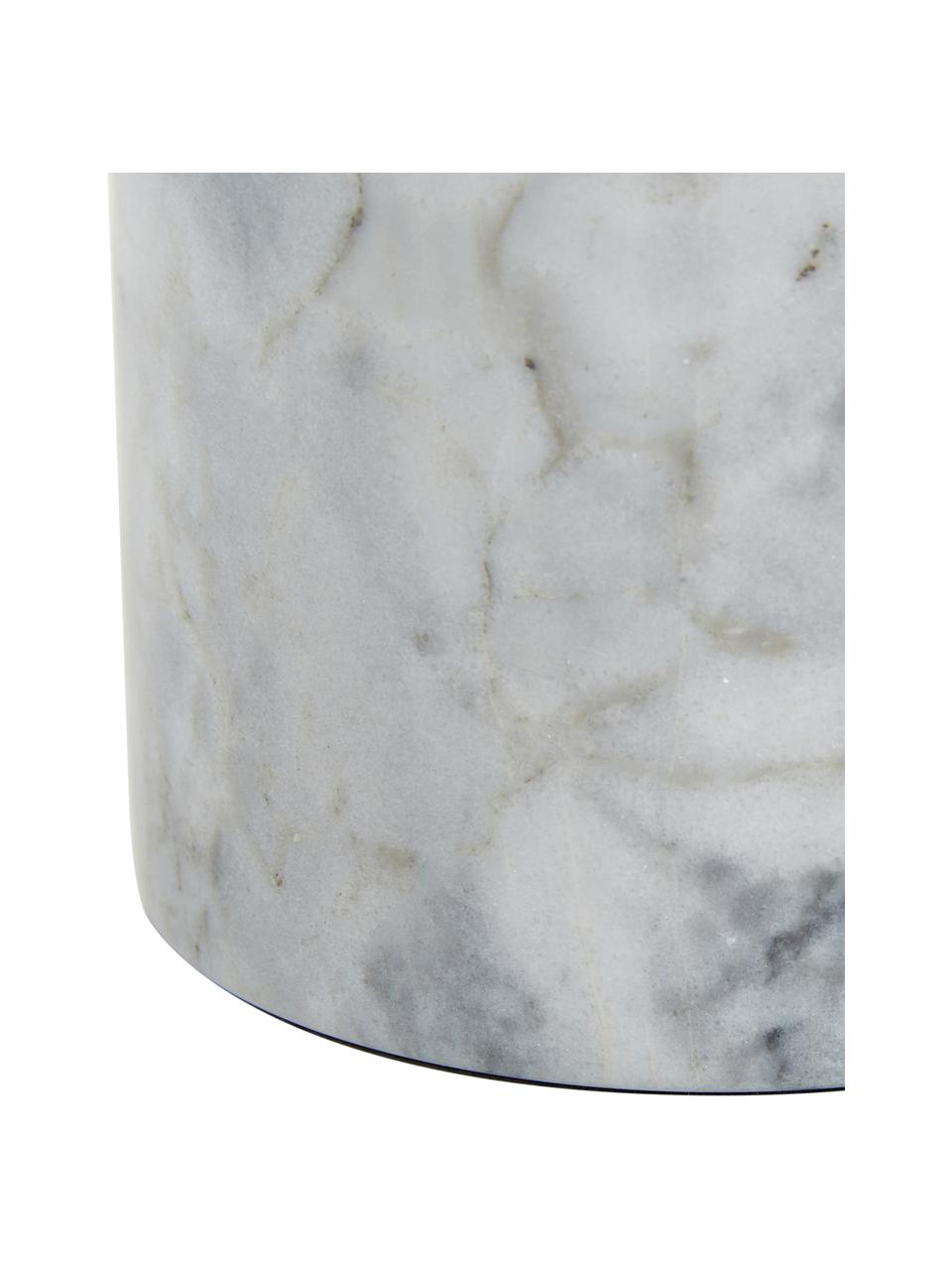Lámpara de mesa de mármol Svea, Pantalla: metal, vidrio, Cable: cubierto en tela, Mármol blanco, blanco, dorado, Ø 15 x Al 25 cm