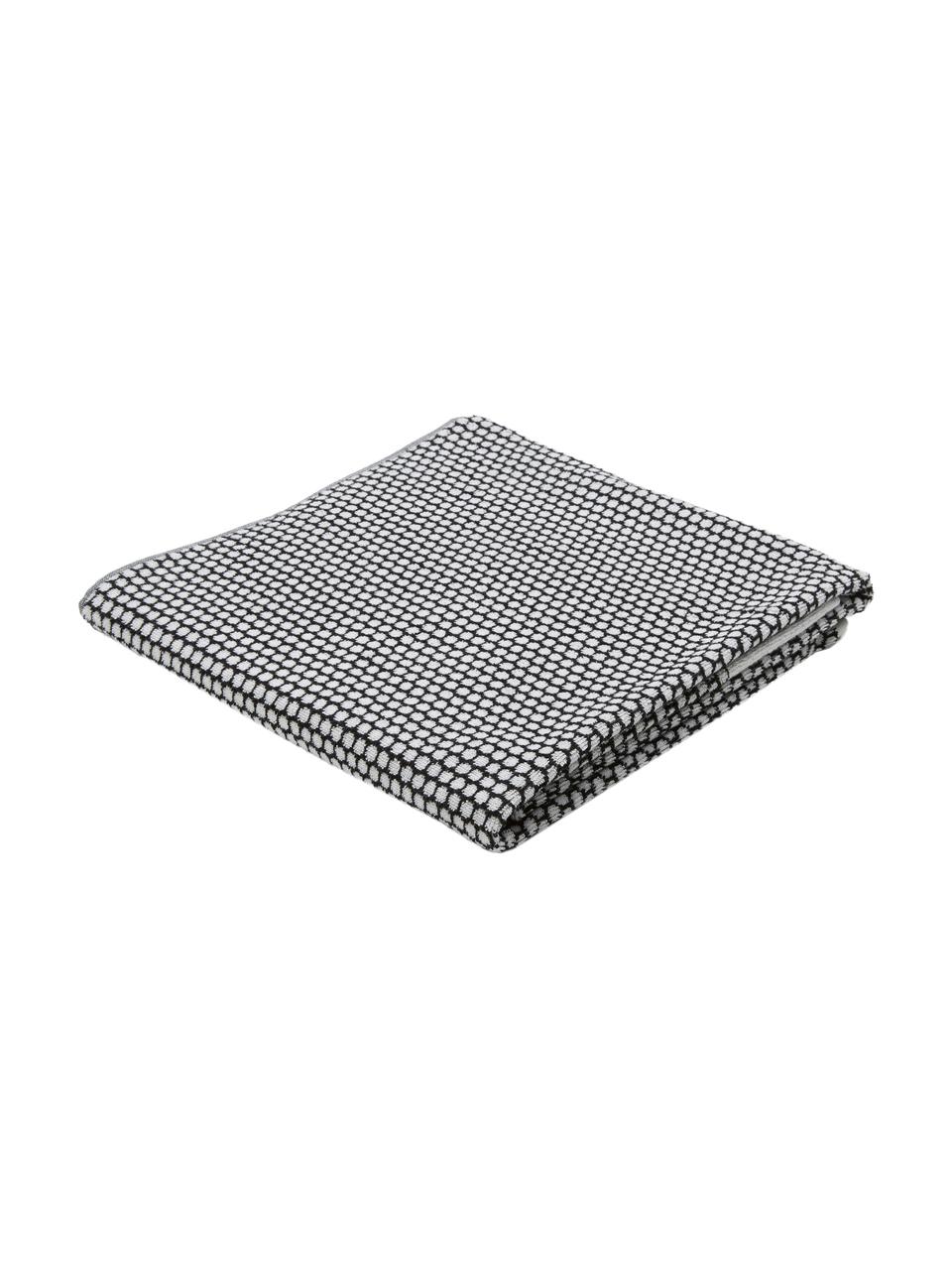 Gepunktetes Handtuch Grid, verschiedene Grössen, Schwarz, Weiss, Duschtuch, B 70 x L 140 cm