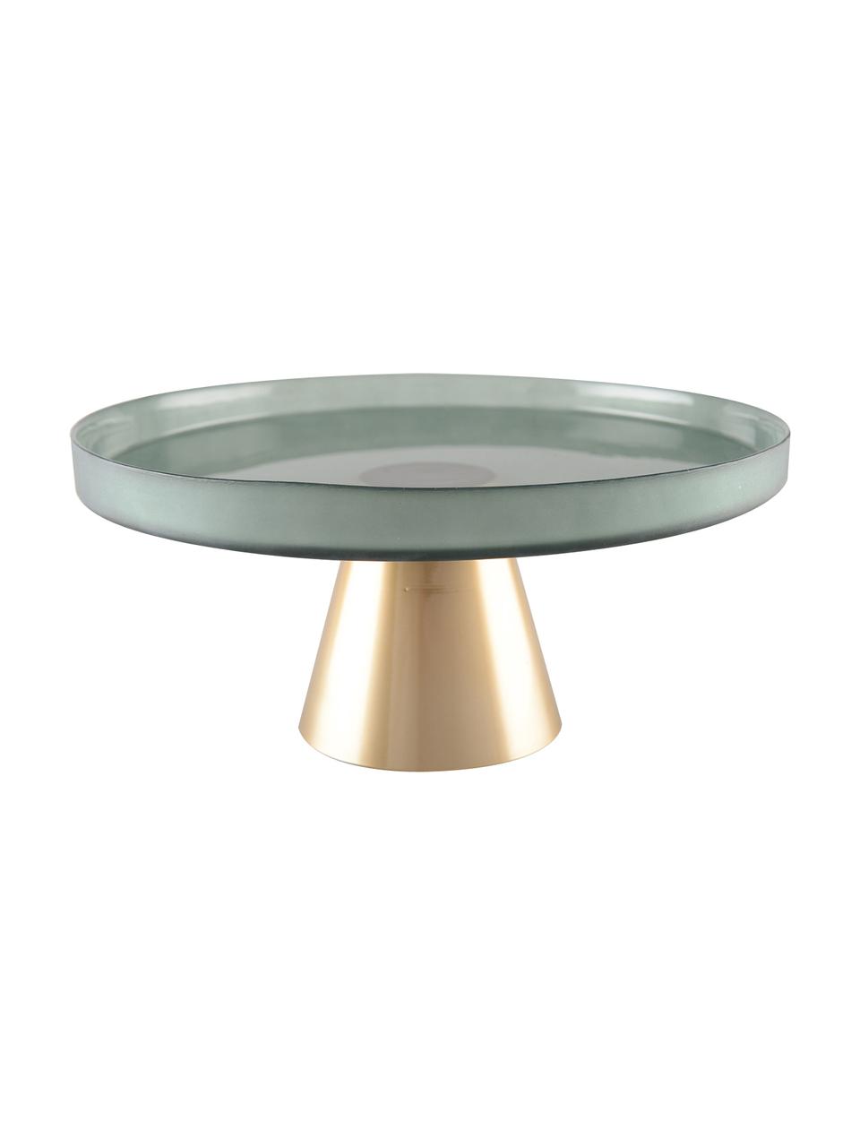 Fuente para postre de vidrio Salba, tamaños diferentes, Vidrio, Verde, dorado, Ø 28 x Al 14 cm
