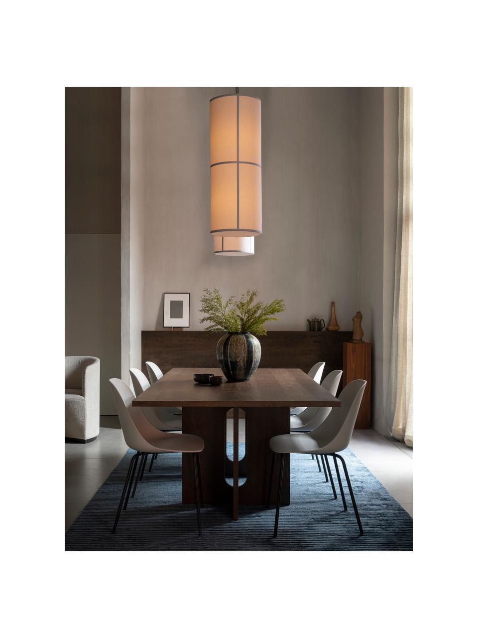 Mesa de comedor en roble oscuro Androgyne, tamaños diferentes, Tablero de fibras de densidad media (MDF) con chapado de roble, Madera barnizada oscura, An 210 x F 110 cm