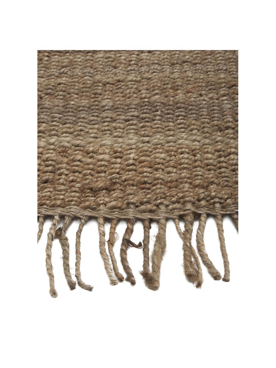 Ručne vyrobený jutový behúň so strapcami Naturals, 100 % juta, Hnedá, Š 80 x D 250 cm