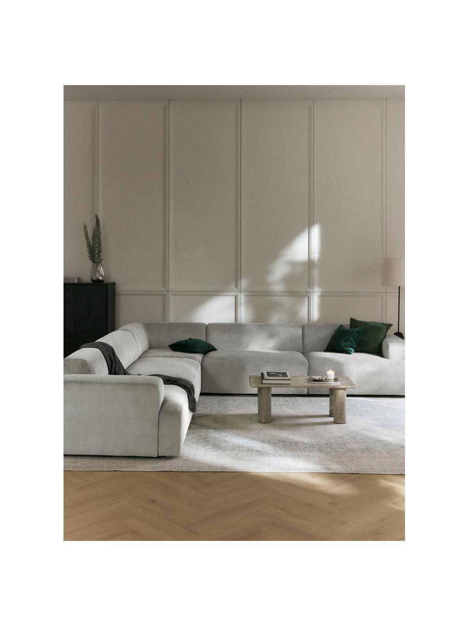 XL-Ecksofa Melva aus Cord, Bezug: Cord (92 % Polyester, 8 %, Gestell: Massives Kiefernholz, Spe, Cord Grau, B 339 x T 339 cm