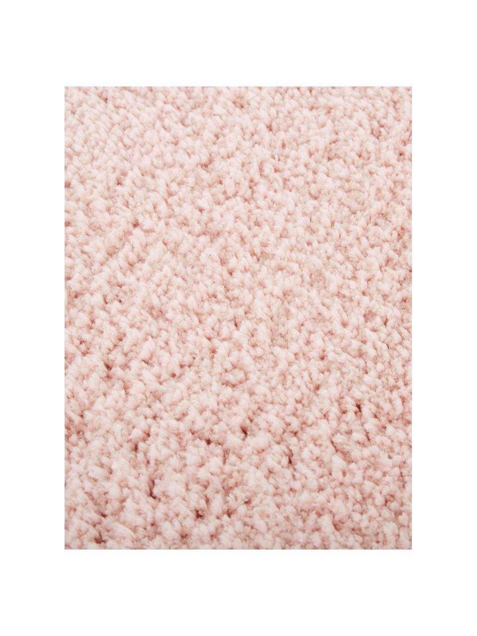 Tapis de couloir rose poils longs Leighton, Rose