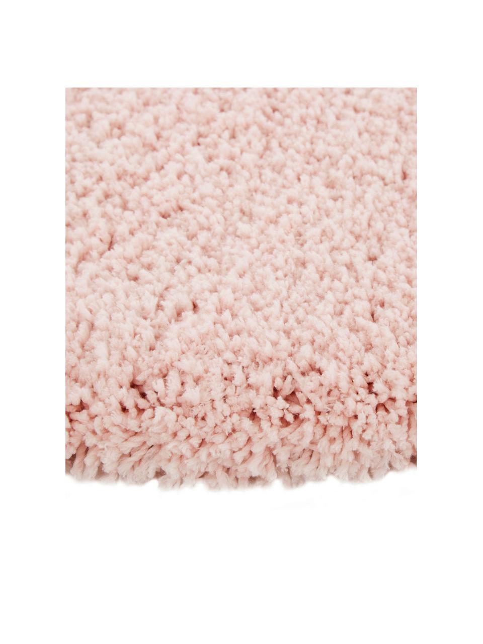 Flauschiger Hochflor-Läufer Leighton in Rosa, Flor: 100% Polyester (Mikrofase, Rosé, 80 x 250 cm