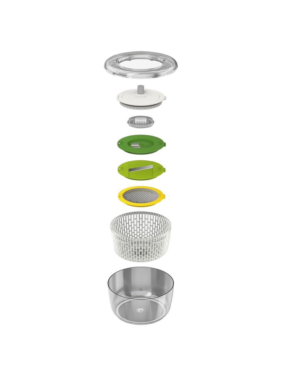 Set de préparation de salade Multi-Prep, 4 élém., Polypropylène, Transparent, tons verts, jaune, Ø 24 x haut. 16 cm