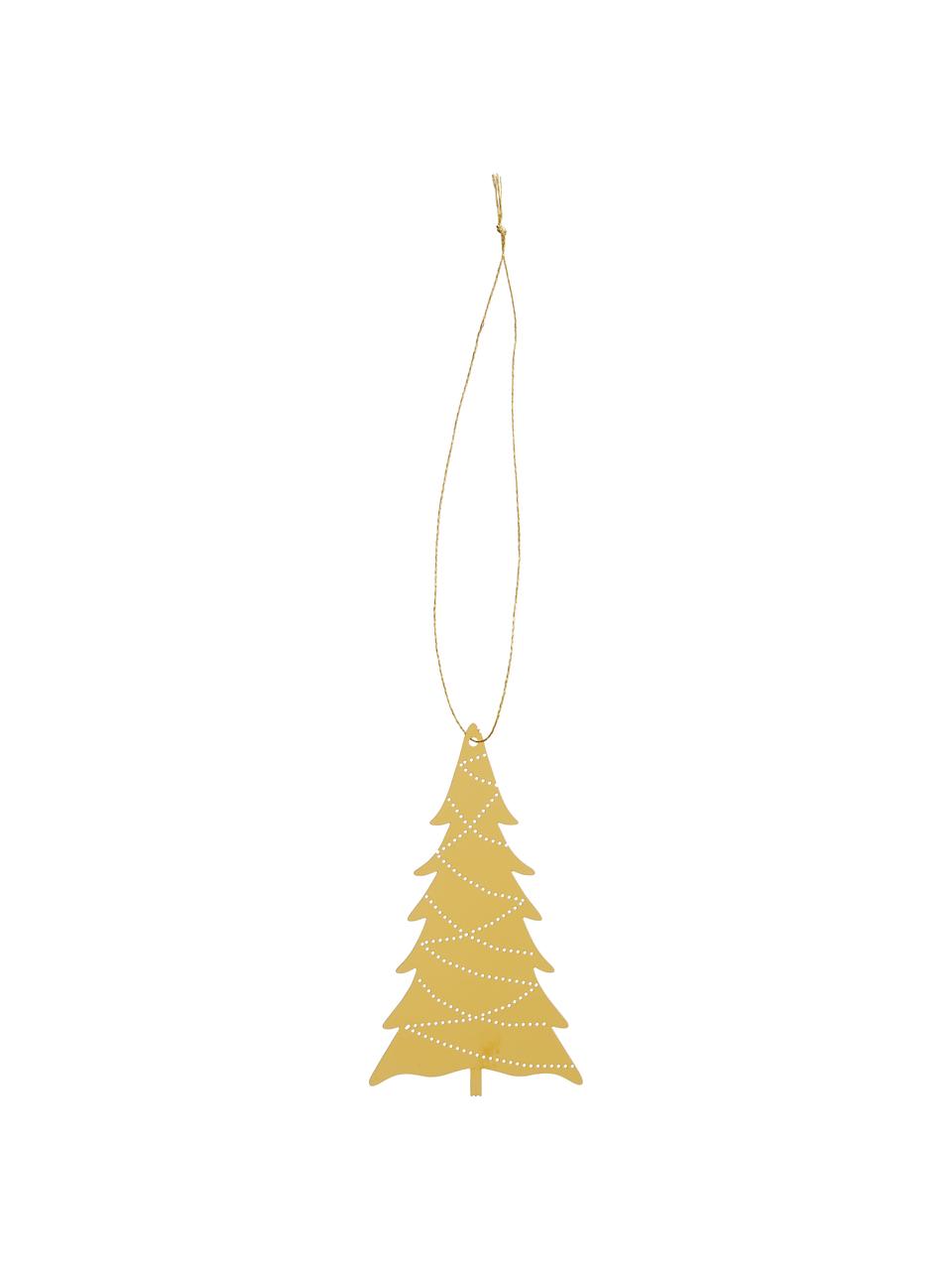 Ozdoby na vánoční stromeček Deco Tree, 4 ks, Nerezová ocel potažená mosazí, Zlatá, Š 7 cm, V 11 cm