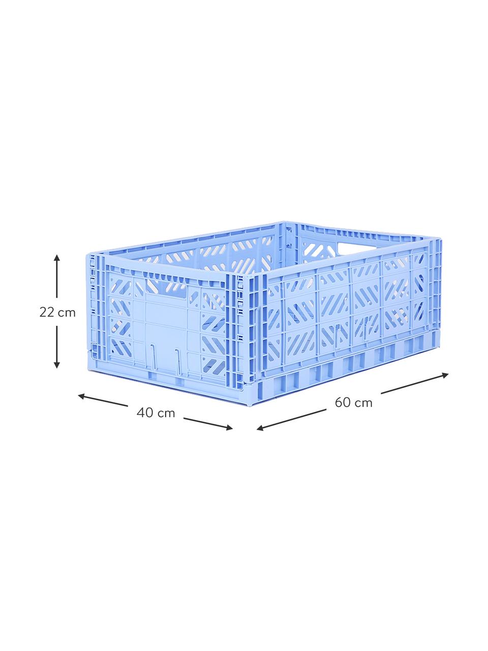 Caja plegable apilable Baby Blue, grande, Plástico, Azul, An 60 x Al 22 cm