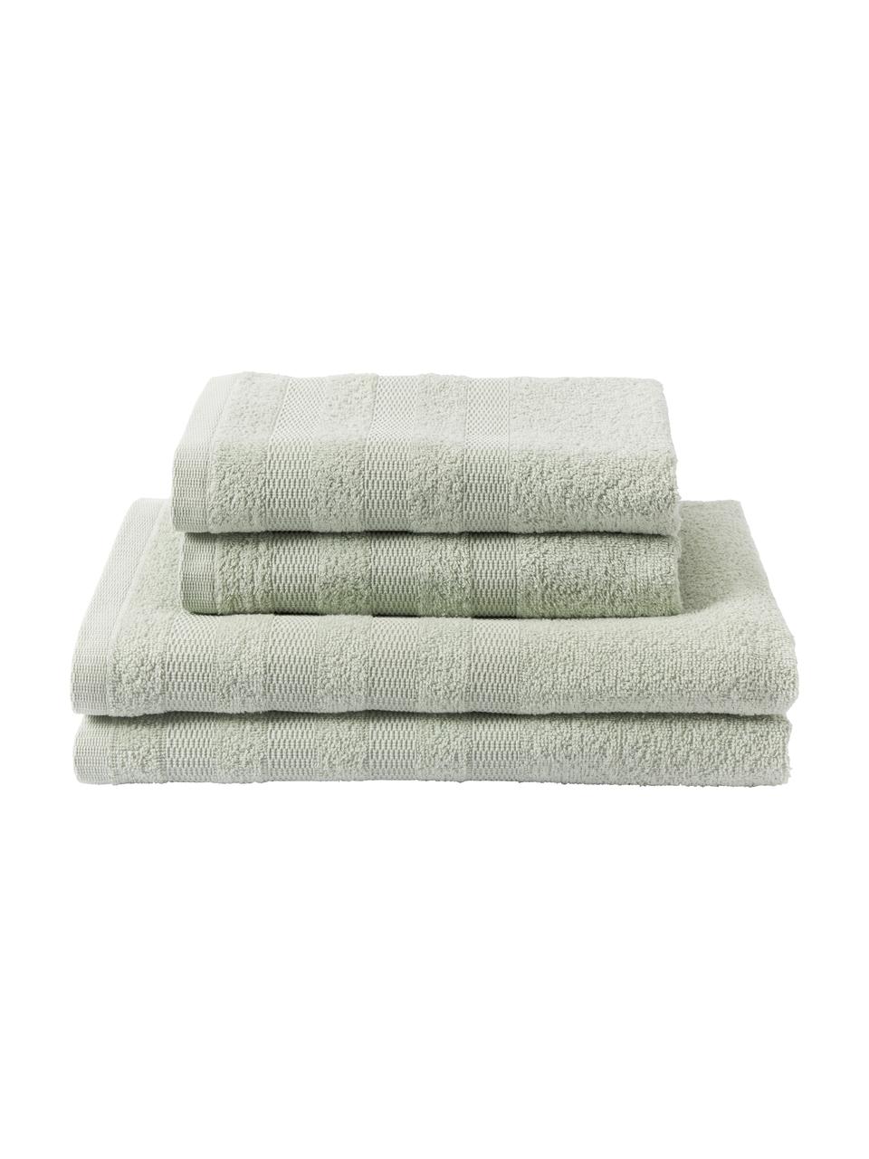 Set asciugamani in cotone Camila 4 pz, 100% cotone
Alta qualità, 400 g/m²

Il materiale utilizzato in questo prodotto è testato per le sostanze nocive e certificato secondo lo STANDARD 100 by OEKO-TEX®, 3883CIT, CITEVE, Verde salvia, Set in varie misure