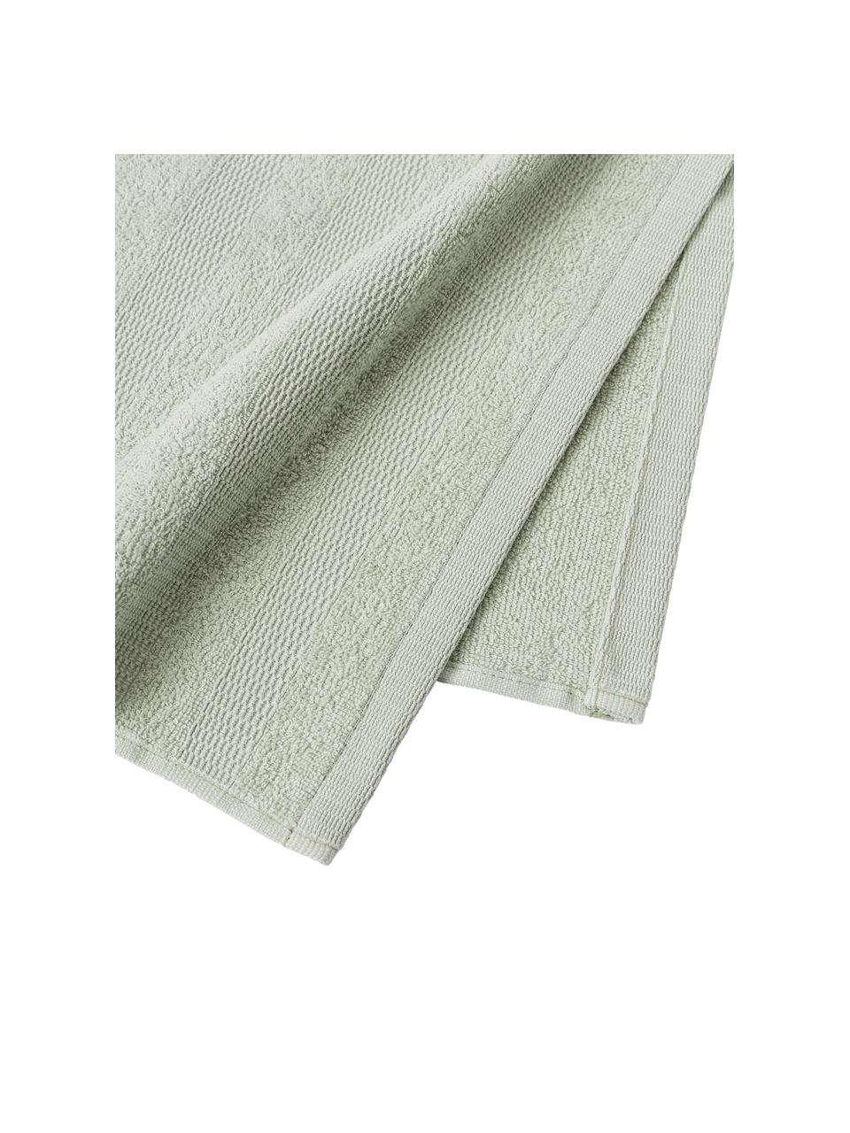 Lot de serviettes de bain en coton Camila, 4 élém., 100 % coton
Grammage léger, 400 g/m²

Le matériau est certifié STANDARD 100 OEKO-TEX®, 3883CIT, CITEVE, Vert sauge, Lot de différentes tailles