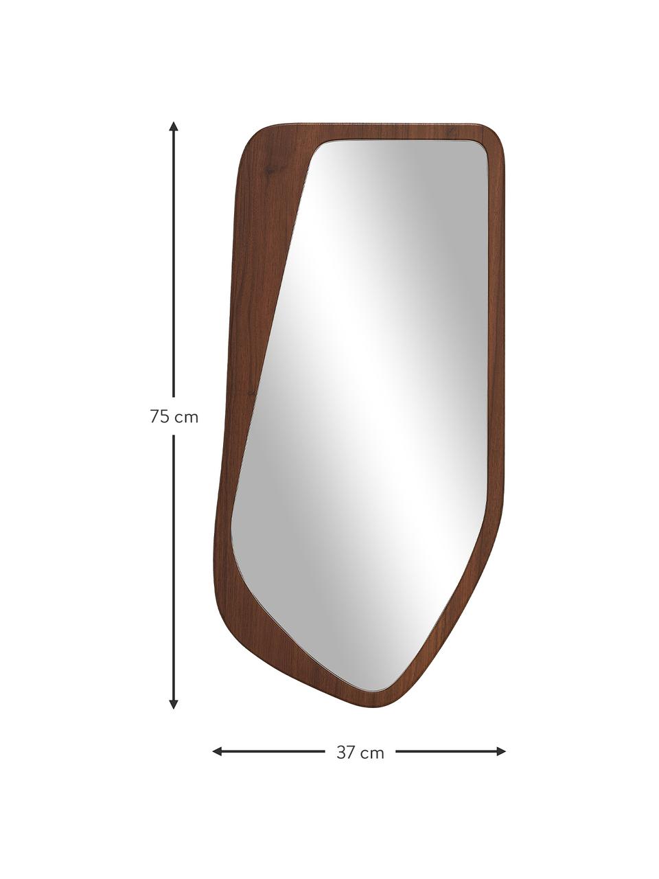 Specchio da parete marrone scuro May, Cornice: effetto legno, Retro: pannello di fibra a media, Superficie dello specchio: lastra di vetro, Legno scuro, marrone, Larg. 37 x Alt. 75 cm