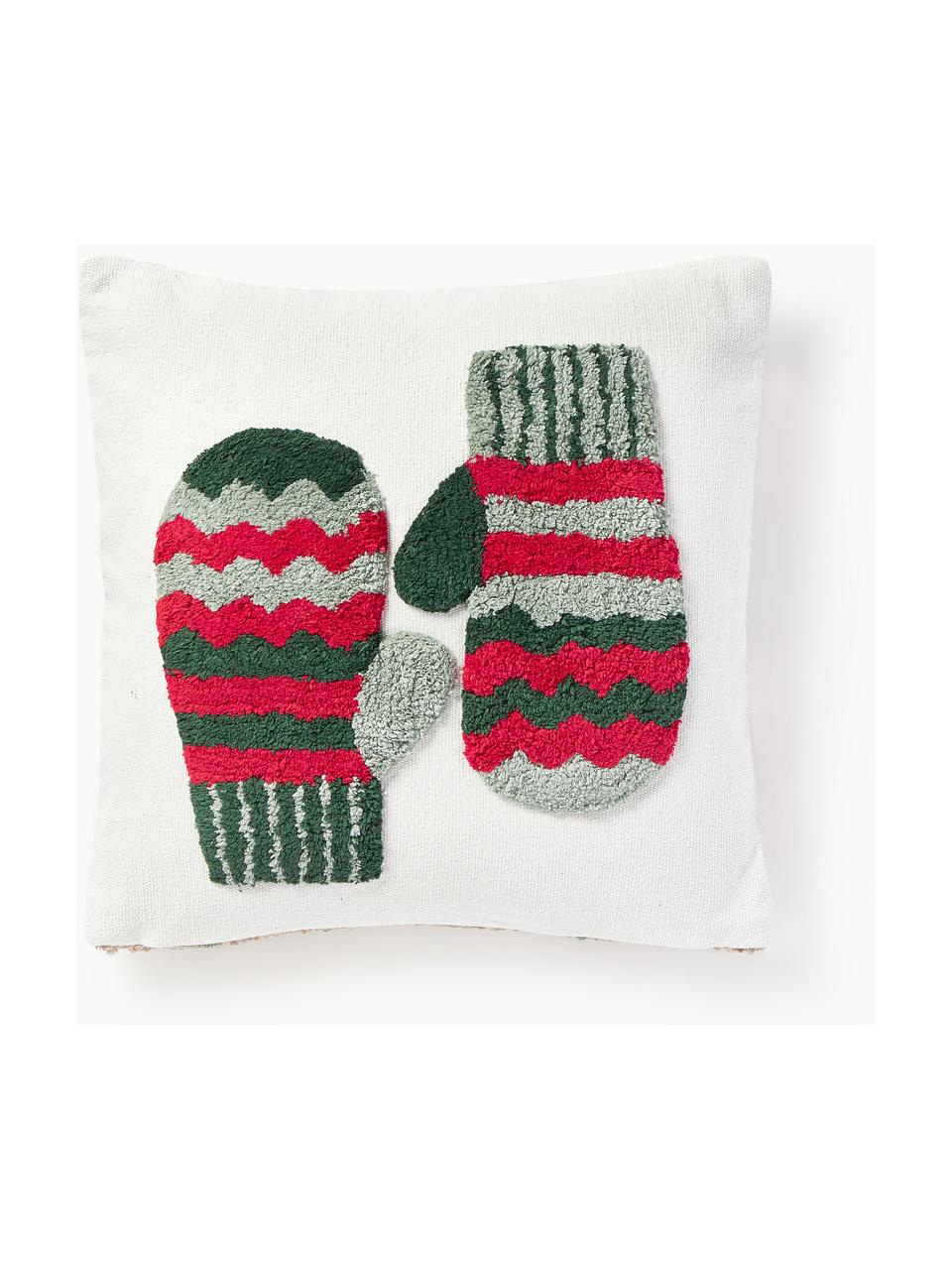 Funda de cojín doble cara invental con tejido capitoné Nathaniel, 100% algodón, Rojo, verde, An 45 x L 45 cm