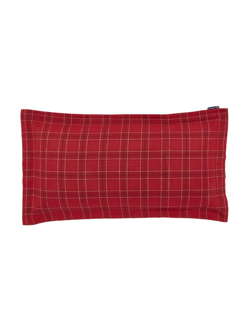 Flanell-Kissenbezug Checked in Rot, kariert, Webart: Flanell Flanell ist ein k, Rot, Weiss, Schwarz, 40 x 80 cm