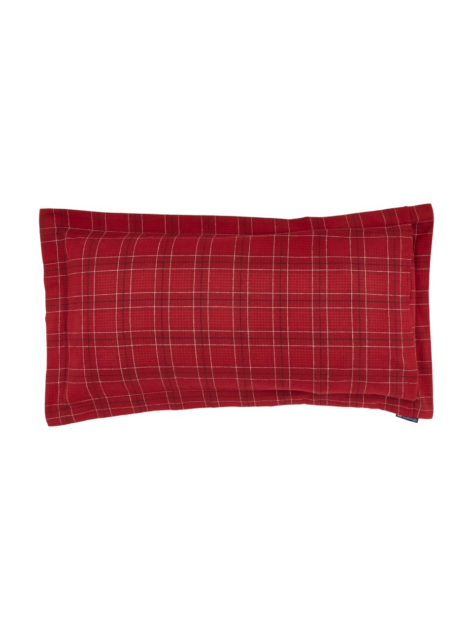 Flanell-Kissenbezug Checked in Rot, kariert, Webart: Flanell Flanell ist ein k, Rot, Weiss, Schwarz, 40 x 80 cm