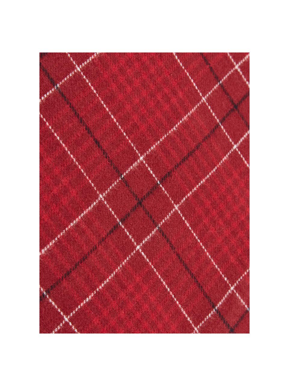 Flanell-Kissenbezug Checked in Rot, kariert, Webart: Flanell Flanell ist ein k, Rot, Weiss, Schwarz, 40 x 80 cm