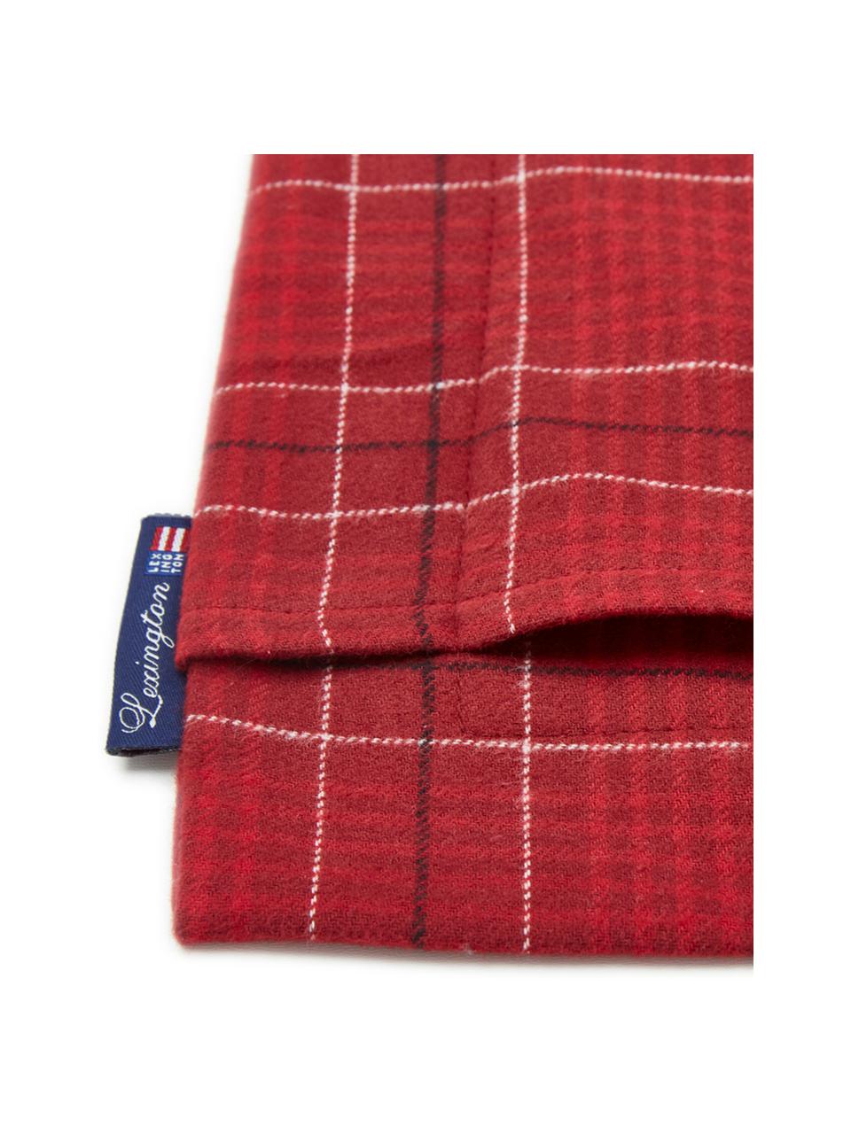 Flanell-Kissenbezug Checked in Rot, kariert, Webart: Flanell Flanell ist ein k, Rot, Weiss, Schwarz, 40 x 80 cm