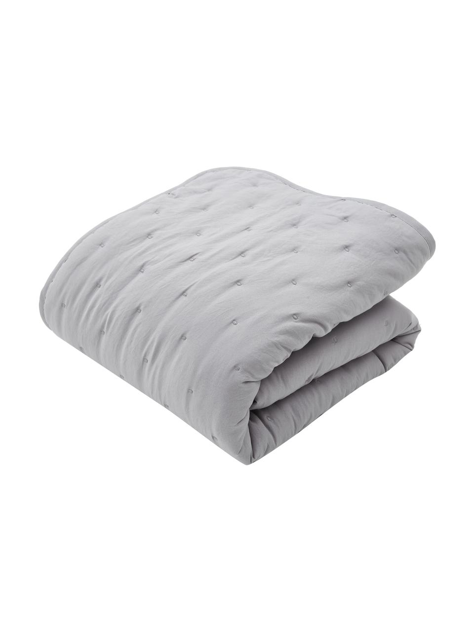 Couvre-lit gris clair matelassé Wida, 100 % polyester, Gris clair, larg. 180 x long. 260 cm (pour lits jusqu'à 140 x 200 cm)