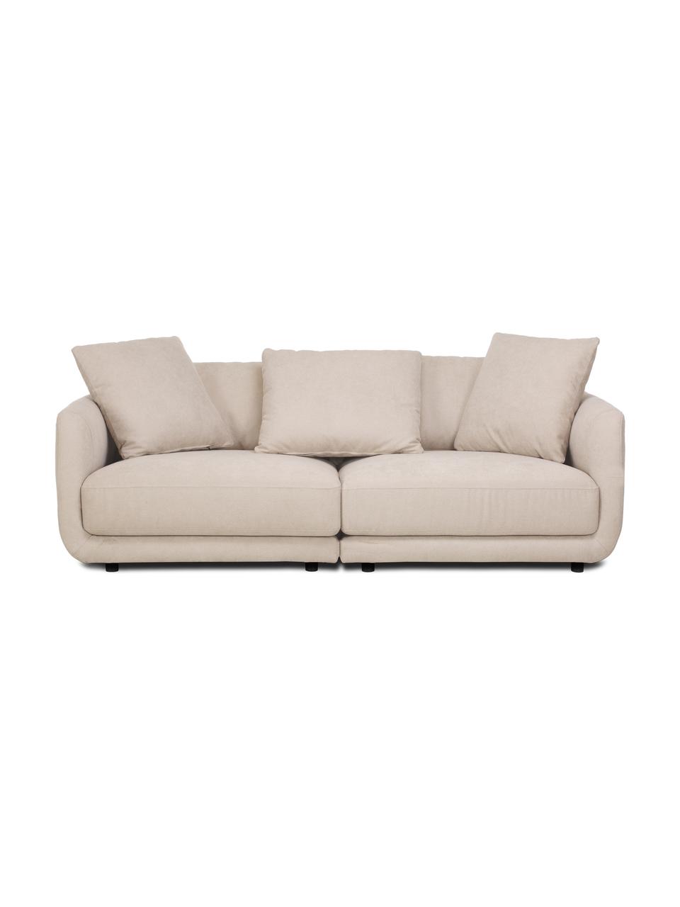Sofa modułowa Jasmin (3-osobowa), Tapicerka: 85% poliester, 15% nylon , Nogi: tworzywo sztuczne, Beżowa tkanina, S 208 x W 84 cm
