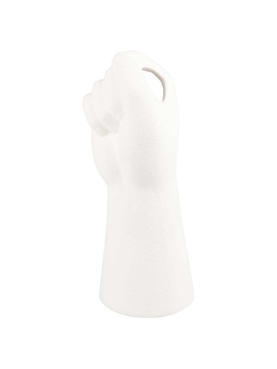 Porzellan-Vase Hand, Porzellan, Weiss, 10 x 23 cm