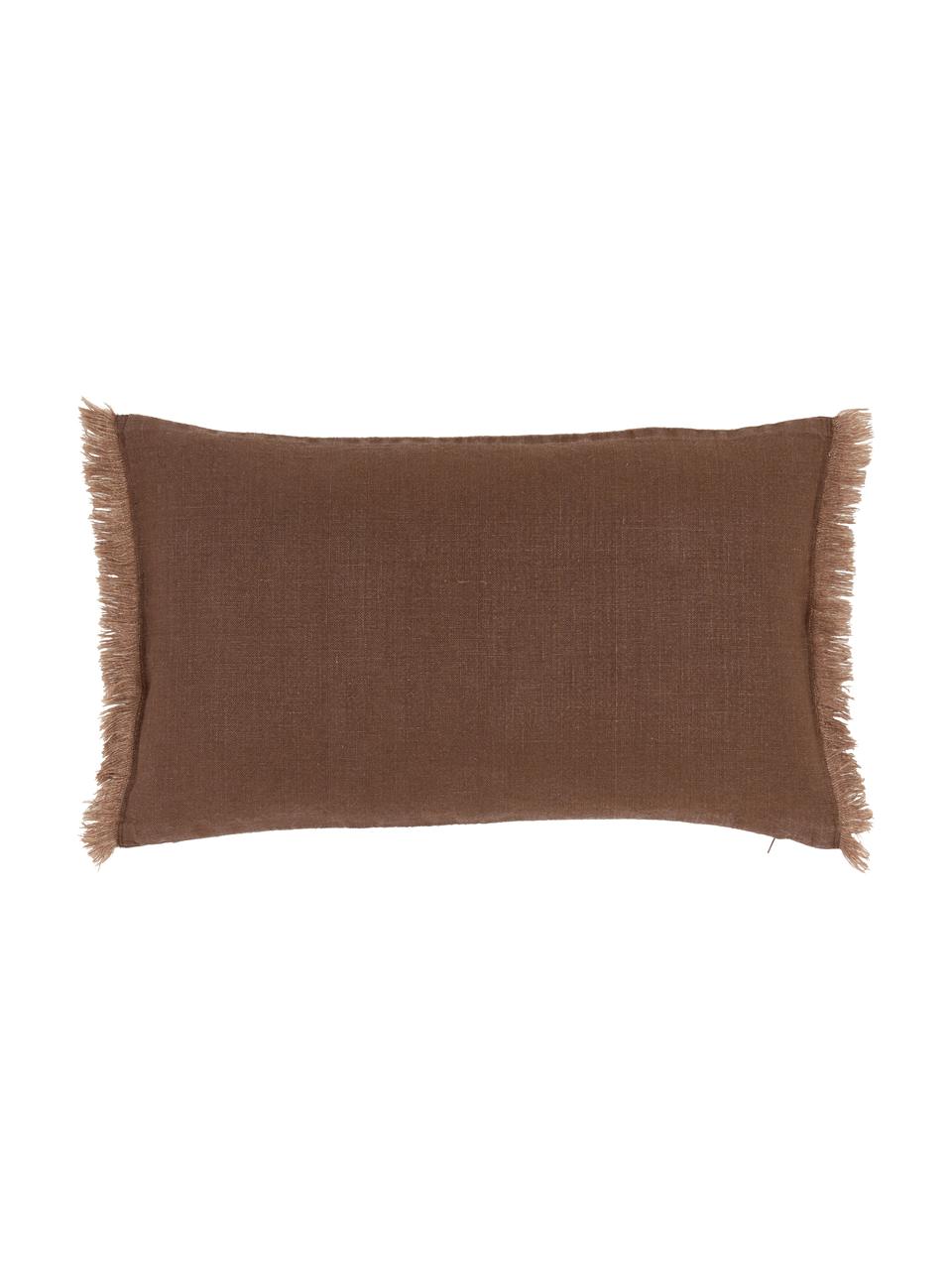 Housse de coussin pur lin brun foncé Luana, 100 % pur lin

Le lin est naturellement doté d'un toucher plutôt rugueux et d'un aspect froissé
Sa résistance élevée au accrocs lui confère robustesse et longévité, Brun, larg. 30 x long. 50 cm