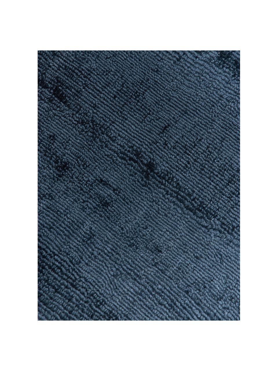 Tapis rond en viscose tissé main Jane, Bleu foncé, Ø 150 cm (taille M)
