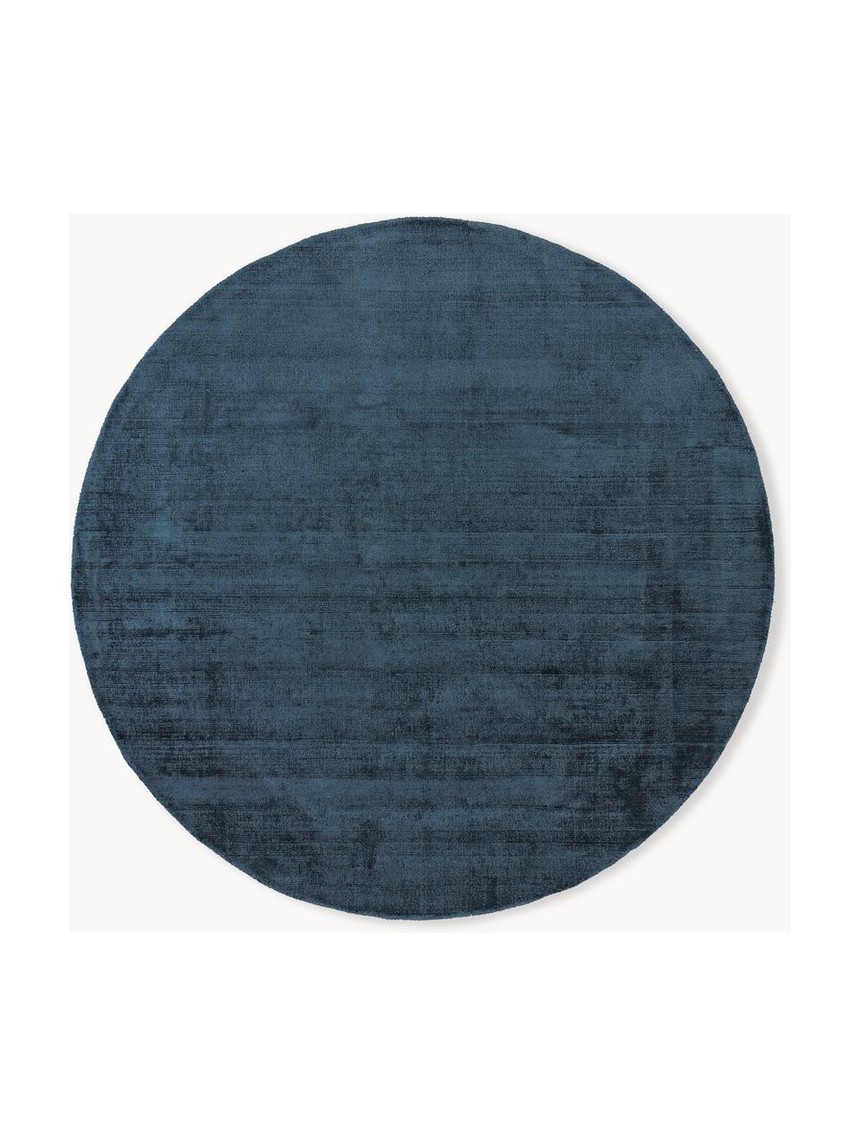 Okrúhly koberec z viskózy Jane, Tmavomodrá, Ø 150 cm (veľkosť M)