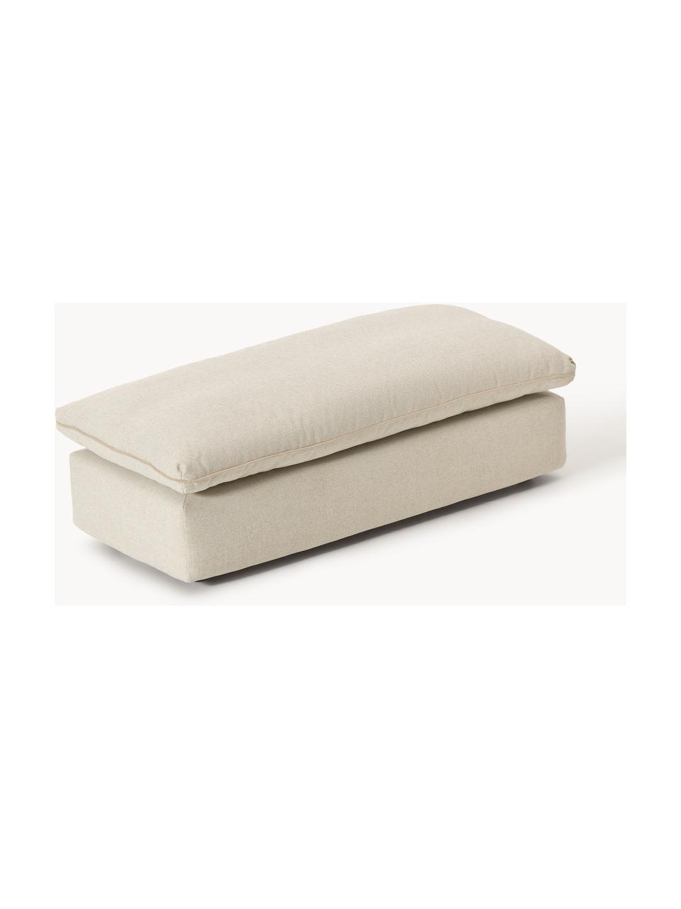 XL-Hocker Felix, Bezug: 100 % Polyester Der strap, Gestell: Massives Kiefern- und Fic, Füße: Kunststoff Dieses Produkt, Webstoff Hellbeige, B 140 x T 60 cm