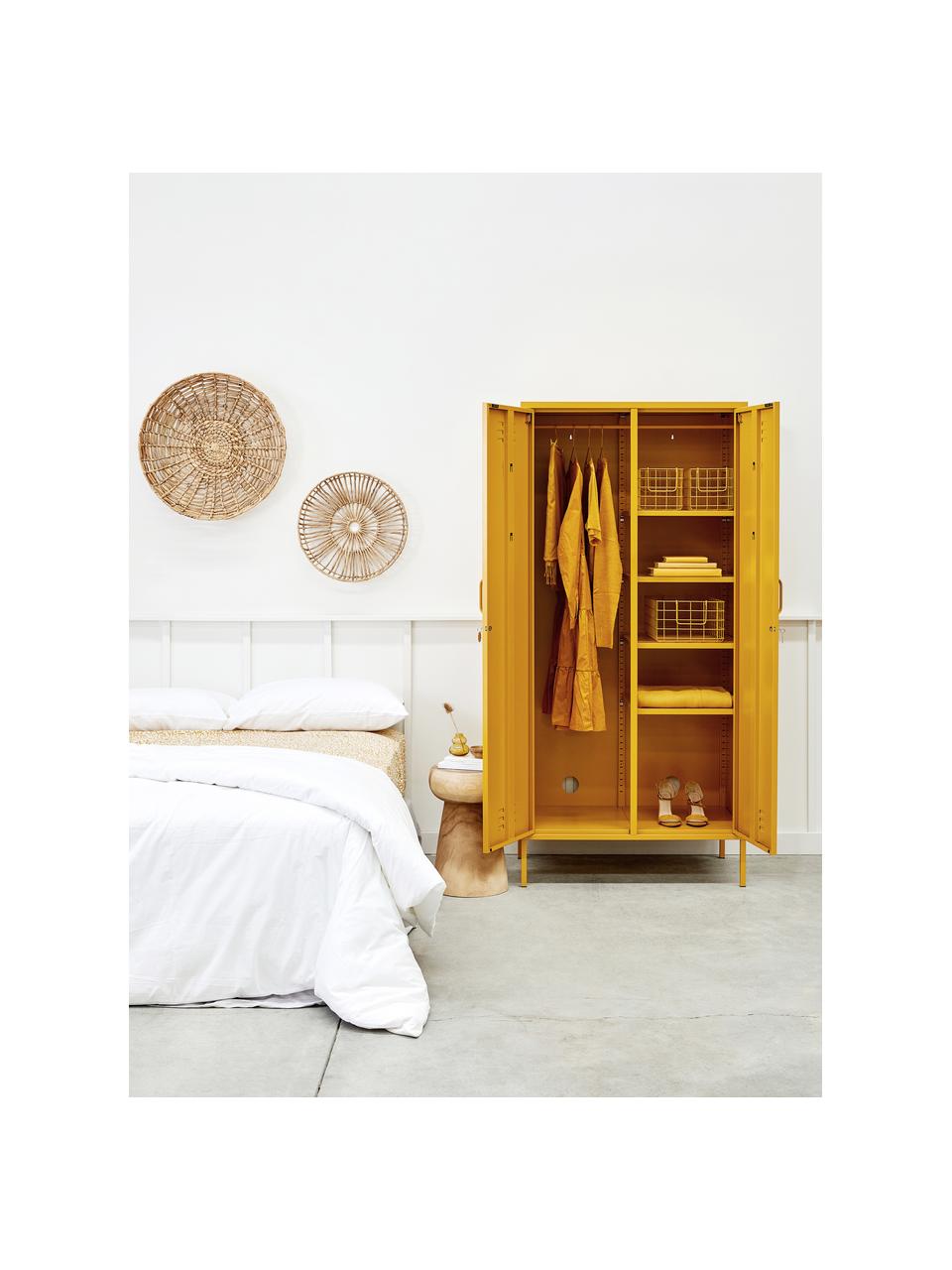 Set cestini The Baskets 3 pz, Acciaio verniciato a polvere, Giallo senape, Set in varie misure