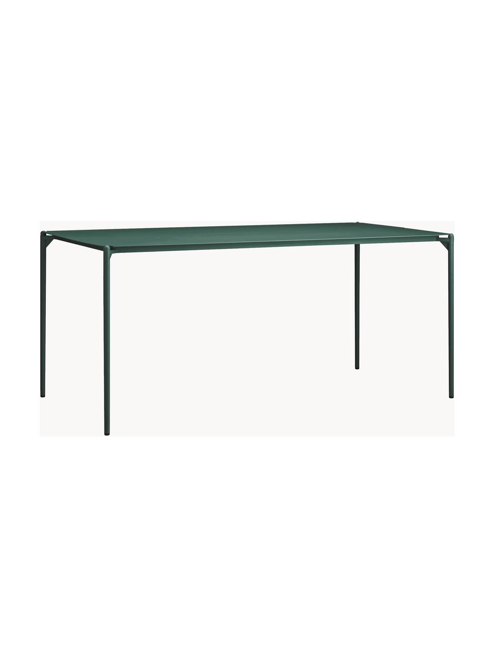 Table de jardin de métal Novo, Acier, enduit, Vert foncé, larg. 160 x prof. 80 cm
