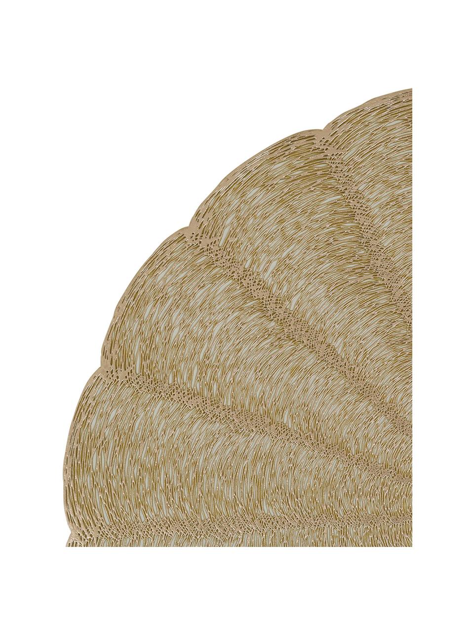 Manteles individuales redondos Lumi, 2 uds., Plástico, Dorado, Ø 38 cm