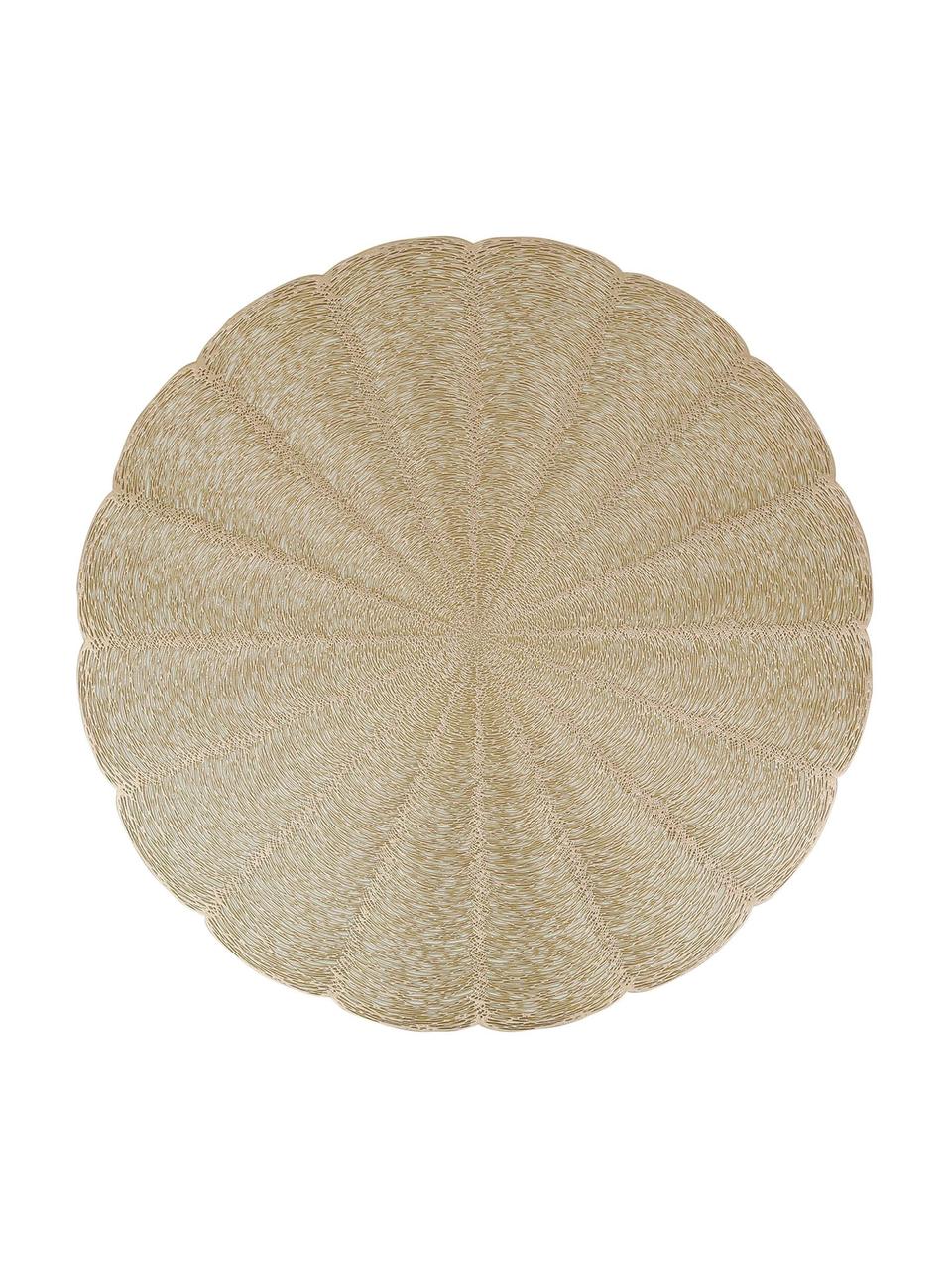 Tovagliette rotonde Lumi 2 pz, Plastica, Dorato, Ø 38 cm