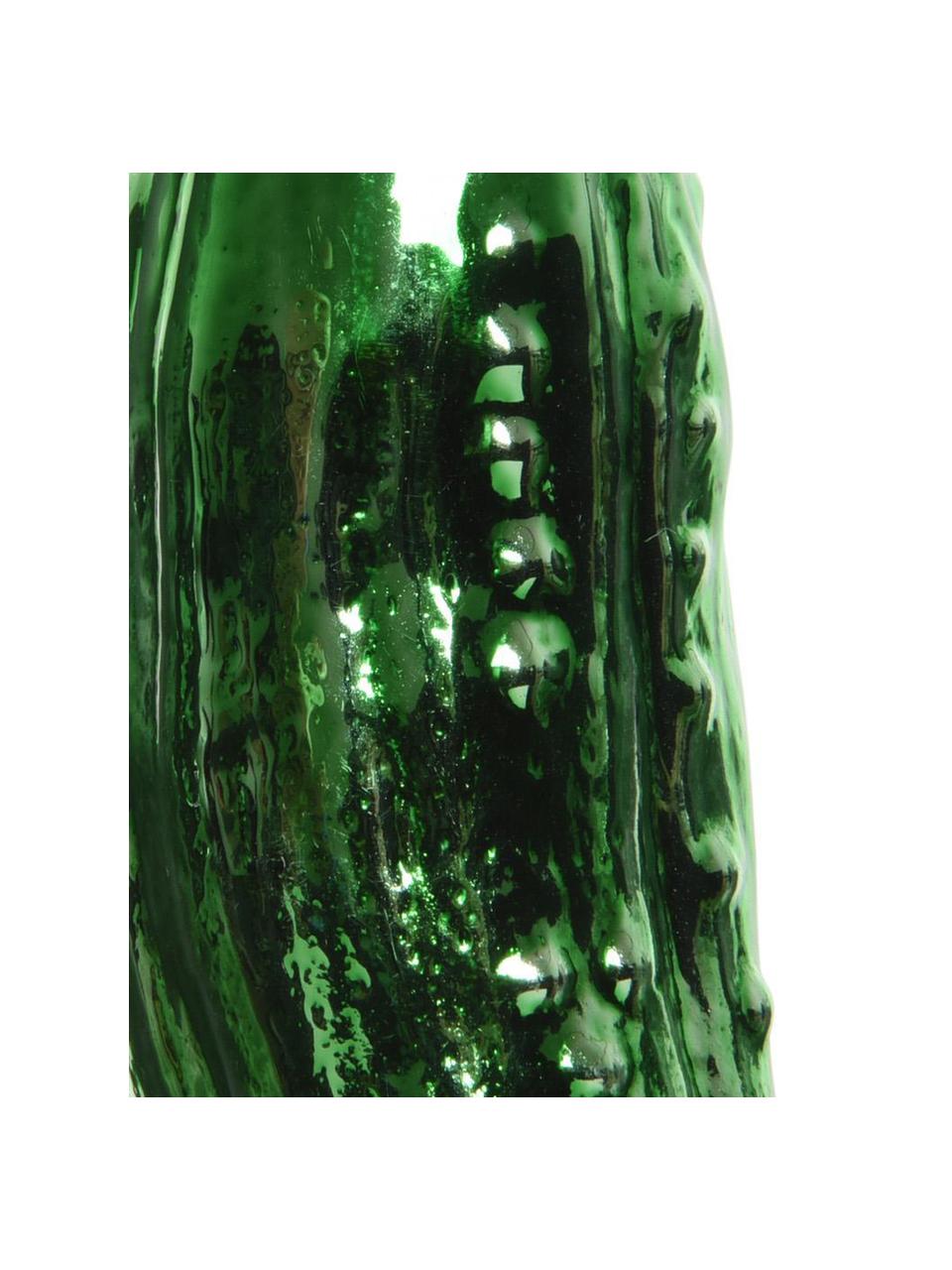 Adornos navideños Gurke, 2 uds., Adornos: vidrio, Verde, Ø 3 x Al 9 cm