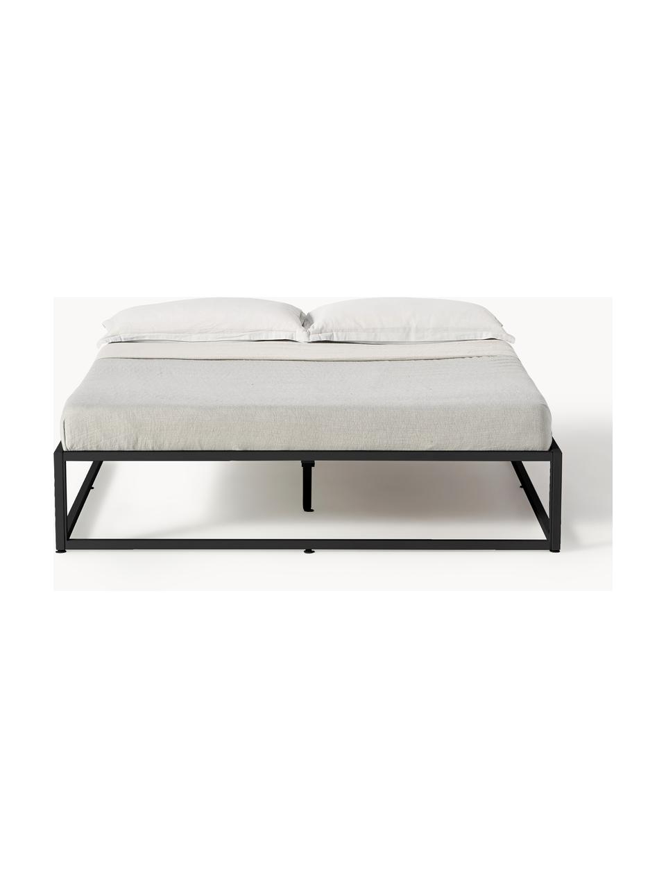 Kovová postel Neptun, Kov s práškovým nástřikem, Černá, Š 140 cm, D 200 cm