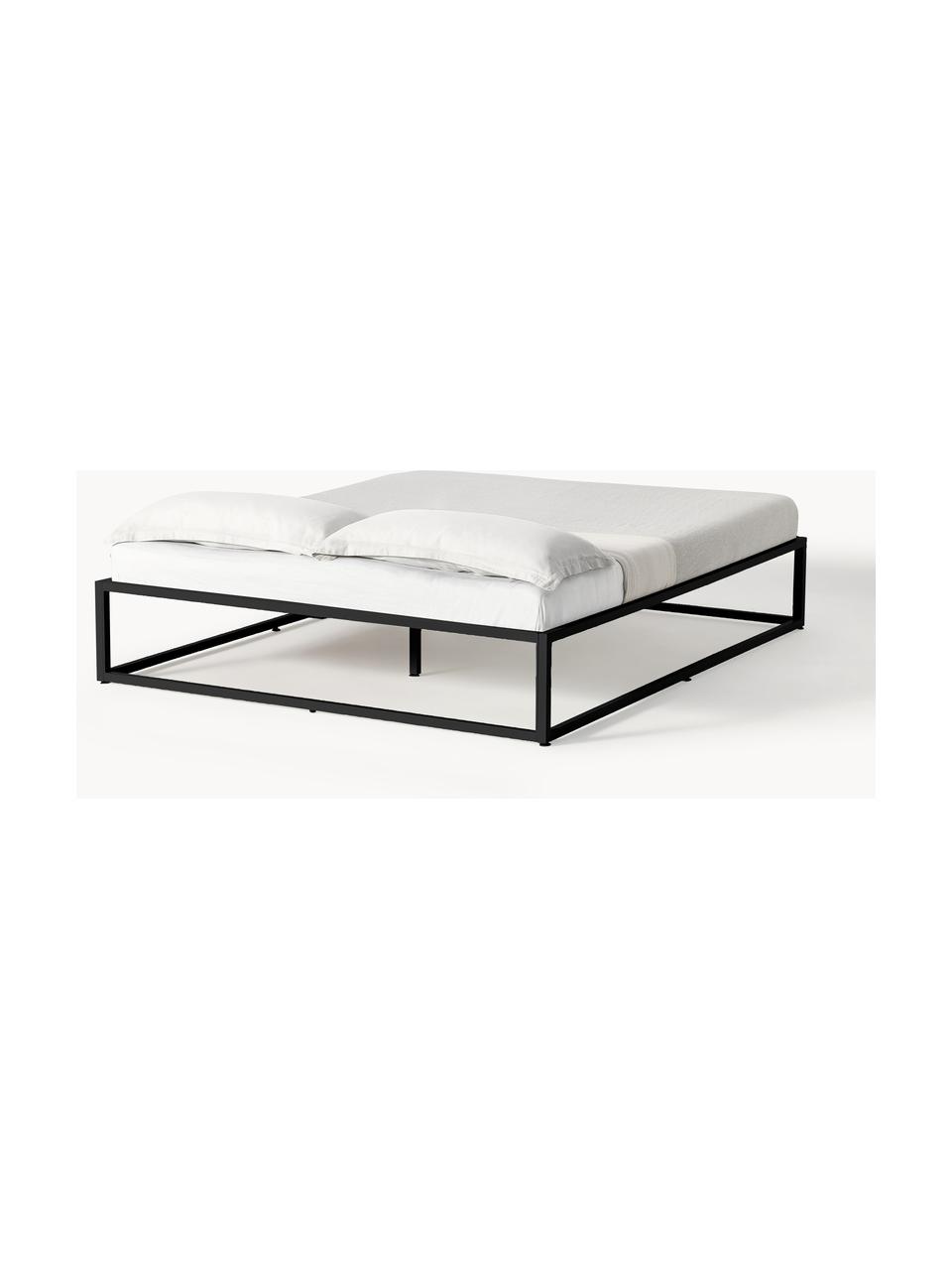 Cama de metal Neptun, Metal con pintura en polvo, Negro, An 140 x L 200 cm