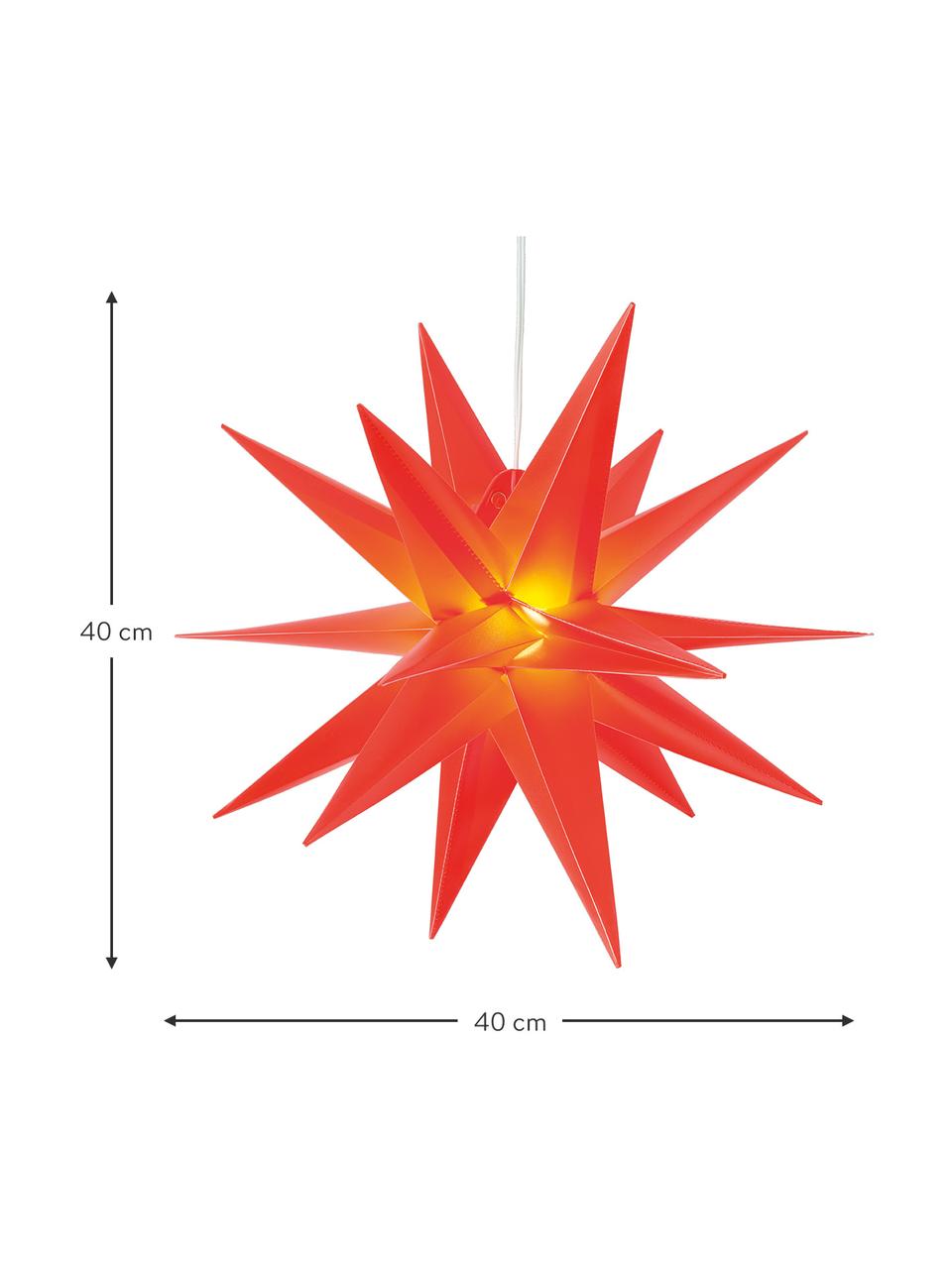 Stella luminsa a LED con spina Zing Ø 40 cm, Rosso, Larg. 40 x Alt. 40 cm