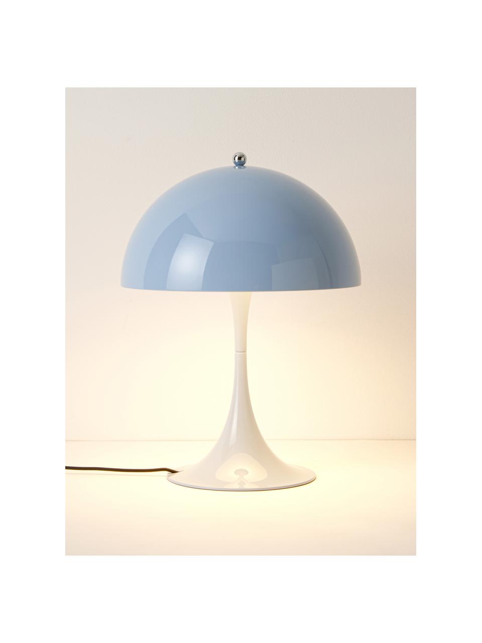 Lampada da tavolo a LED con luce regolabile e timer Panthella, alt. 34 cm, Paralume: acciaio rivestito, Struttura: alluminio rivestito, Acciaio azzurro, Ø 25 x Alt. 34 cm