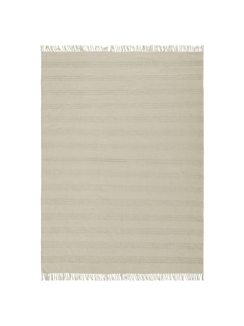 Dywan z bawełny z frędzlami Tanya, 100% bawełna, Greige, S 200 x D 300 cm (Rozmiar L)