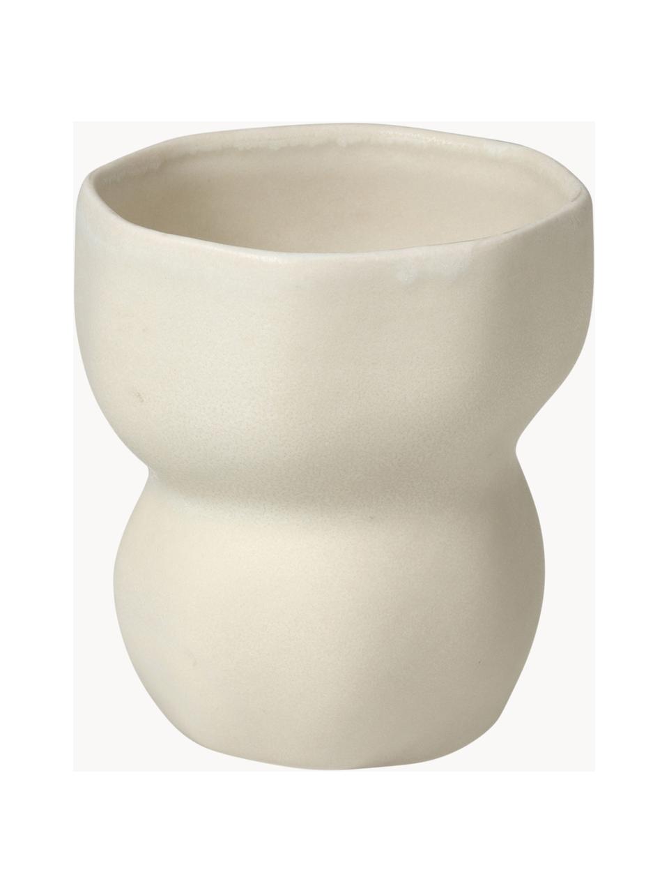 Taza con forma orgánica artesanal Limfjord, Cerámica de gres, Beige claro, Ø 8 x Al 9 cm, 200 ml