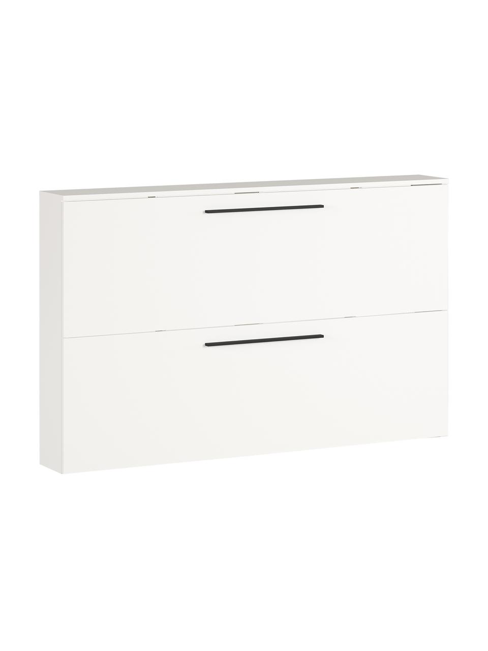 Meuble à chaussures avec 2 compartiments rabattables Dallas, Blanc, larg. 140 x haut. 85 cm