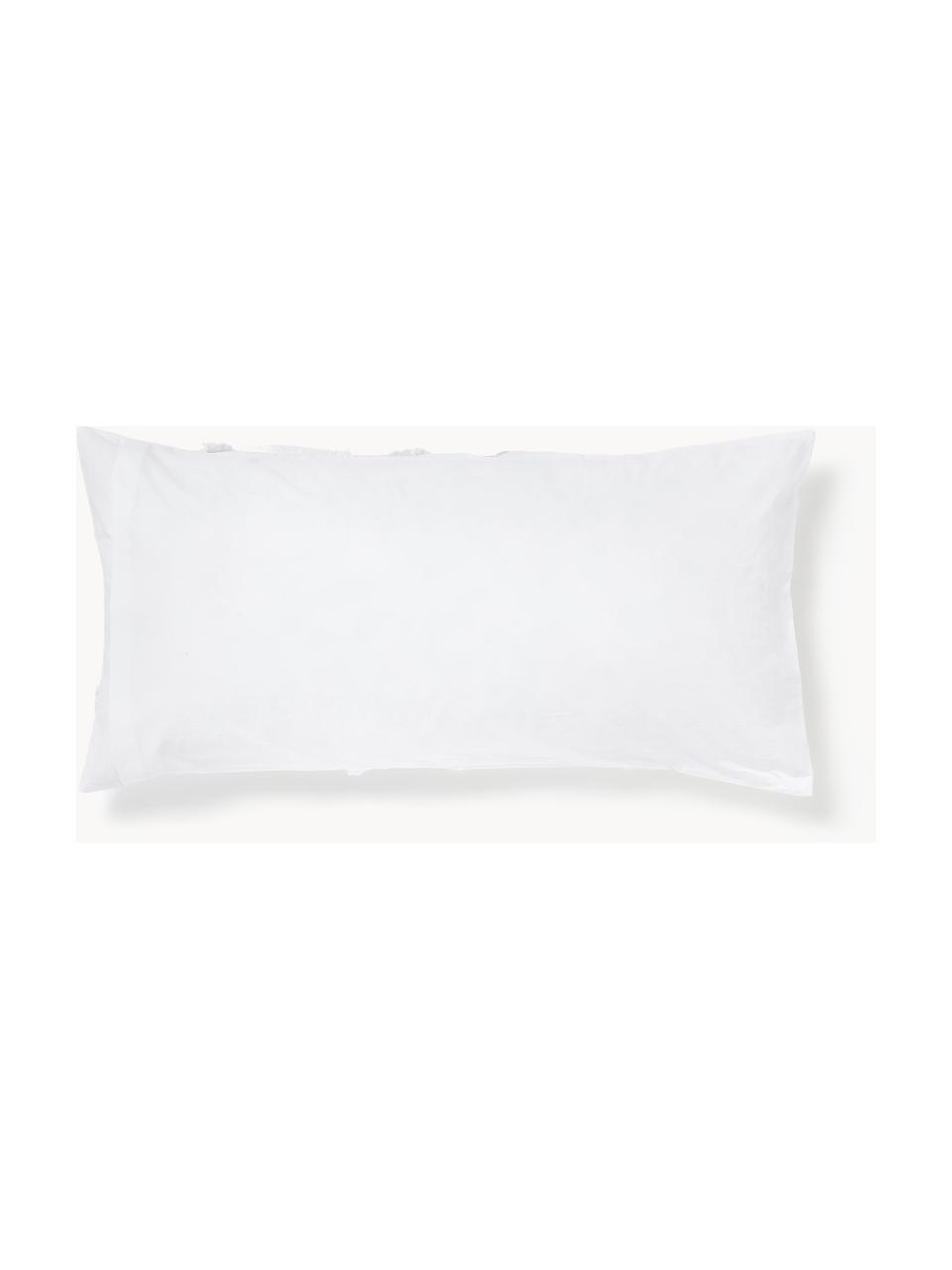 Poszewka na poduszkę z perkalu z tuftowaną dekoracją Madeline, Biały, S 40 x D 80 cm