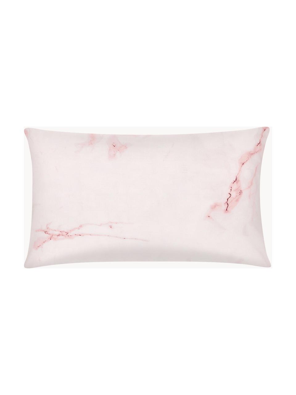 Funda de almohada de percal Malin, Estampado mármol rosa claro, An 50 x L 70 cm