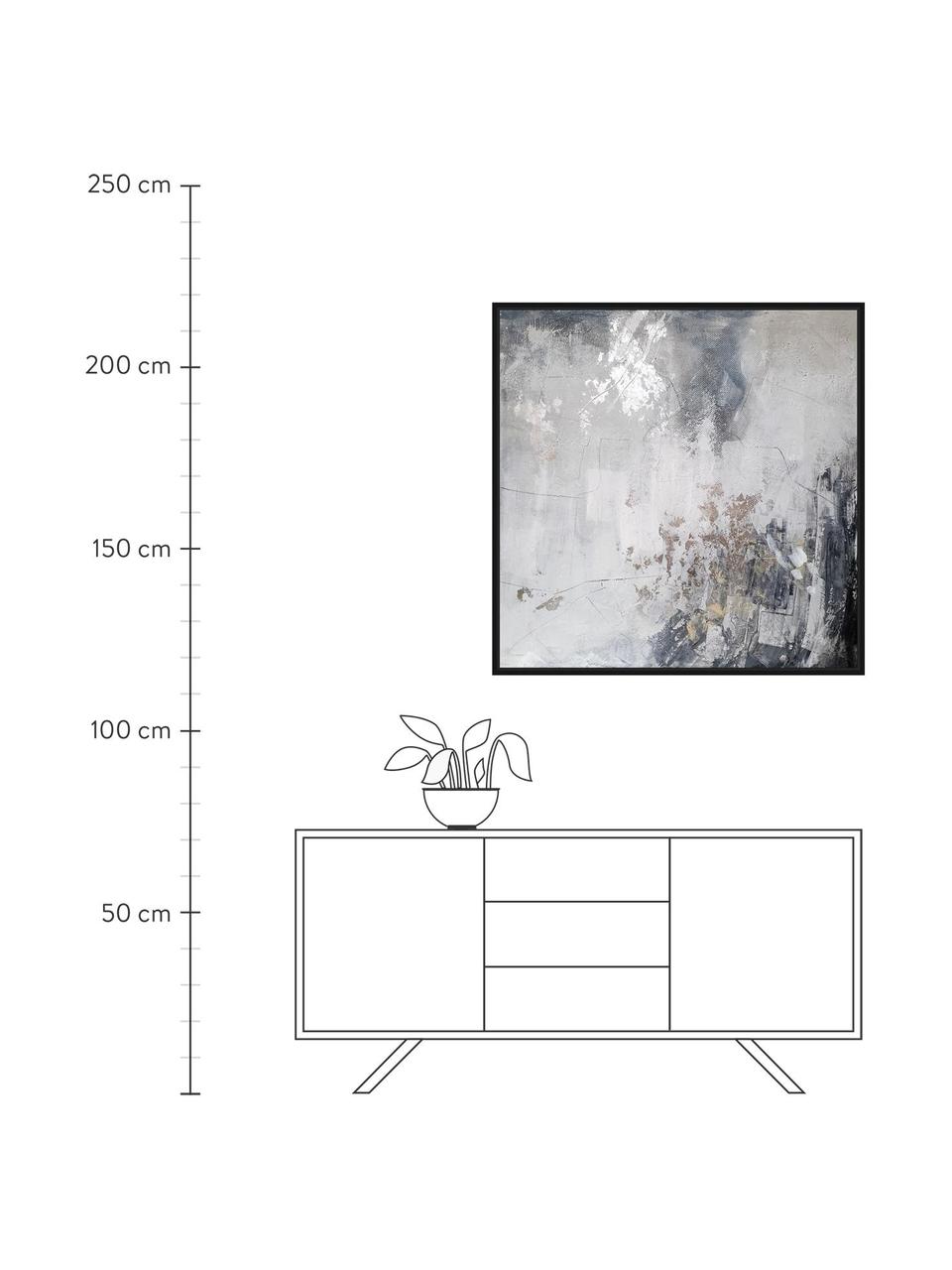 Zarámovaný obraz na plátně Speculation, Odstíny šedé, Š 103 cm, V 103 cm