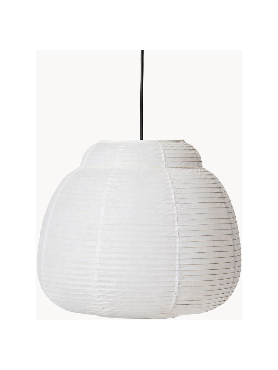 Lámpara de techo de papel de arroz Paper, Pantalla: papel de arroz, Cable: cubierto en tela, Blanco, Ø 40 x Al 35 cm