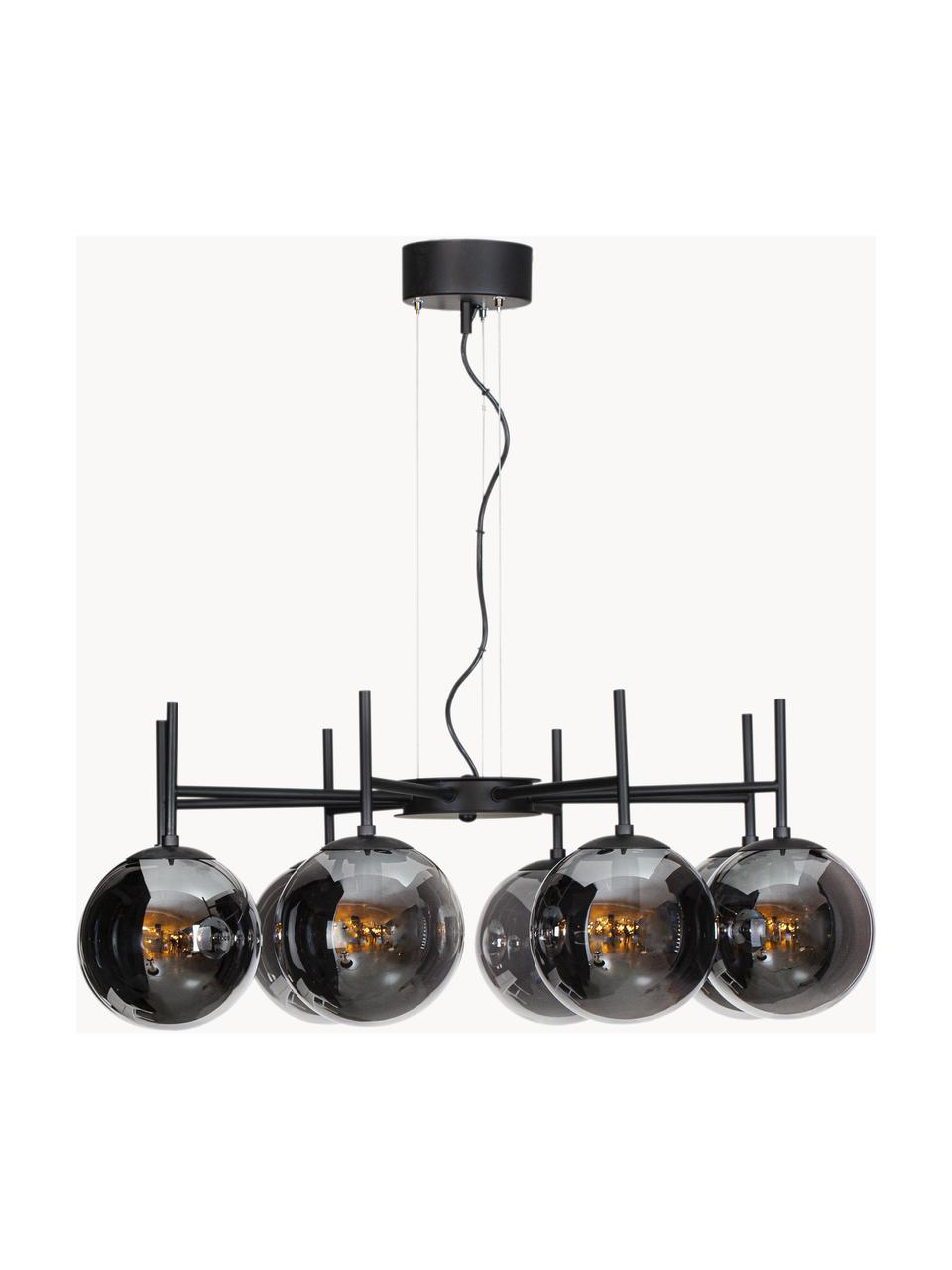 Lámpara de techo con esferas de vidrio Boyle, Cable: plástico, Negro, Ø 83 x Al 32 cm