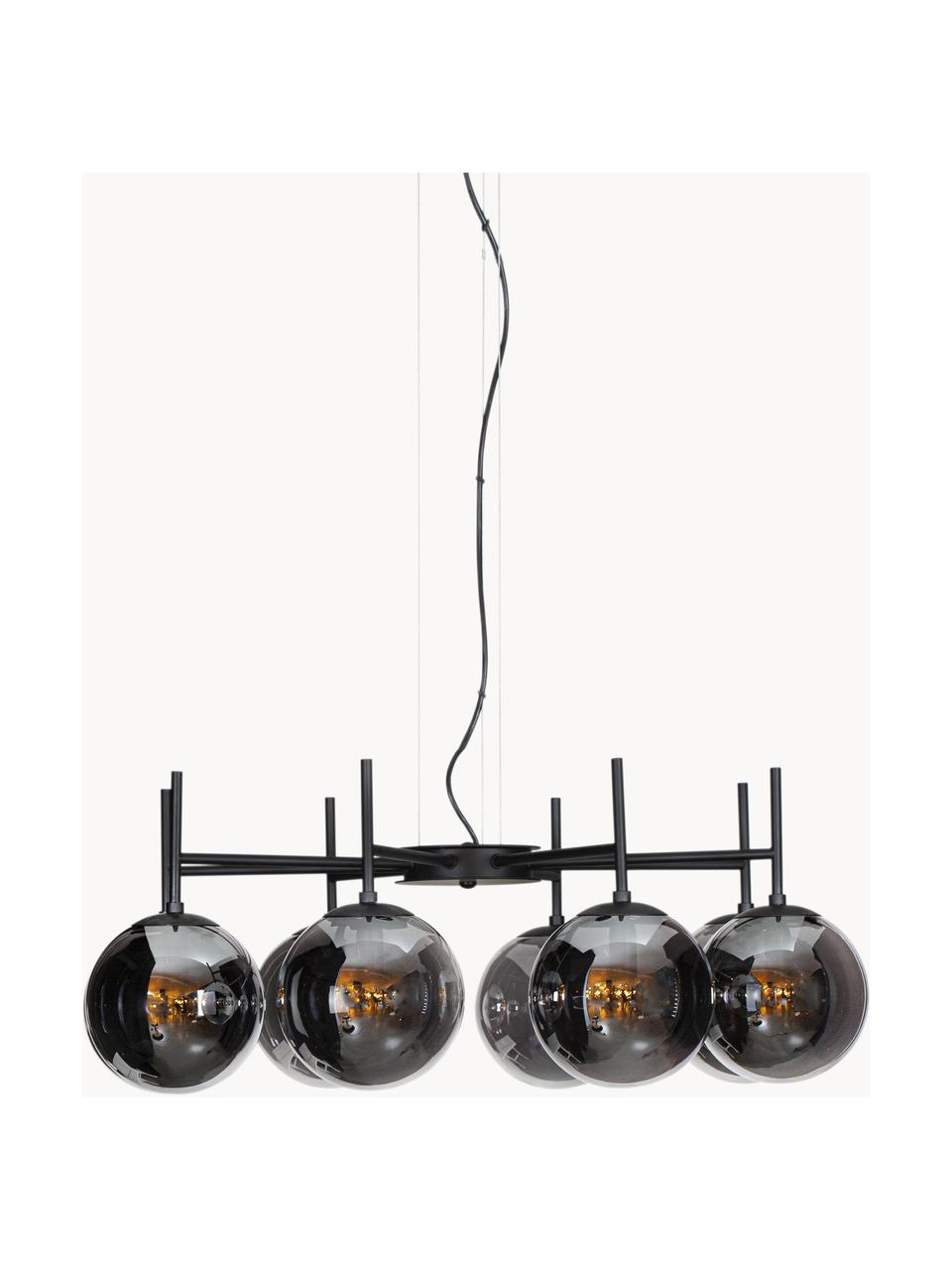 Hanglamp Boyle met glazen bollen, Zwart, Ø 83 x H 32 cm