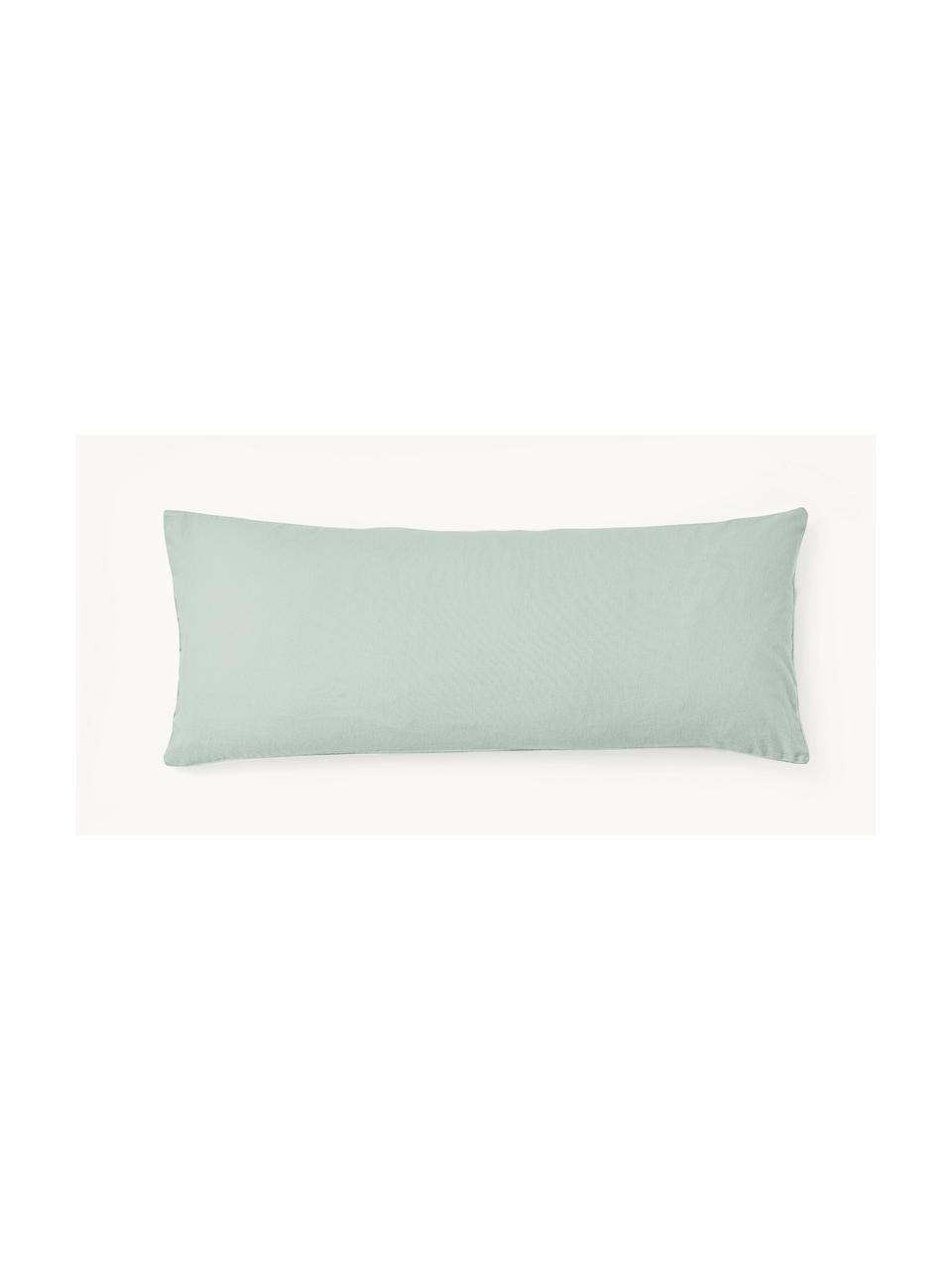 Funda de almohada de franela Biba, Verde salvia, An 45 x L 110 cm