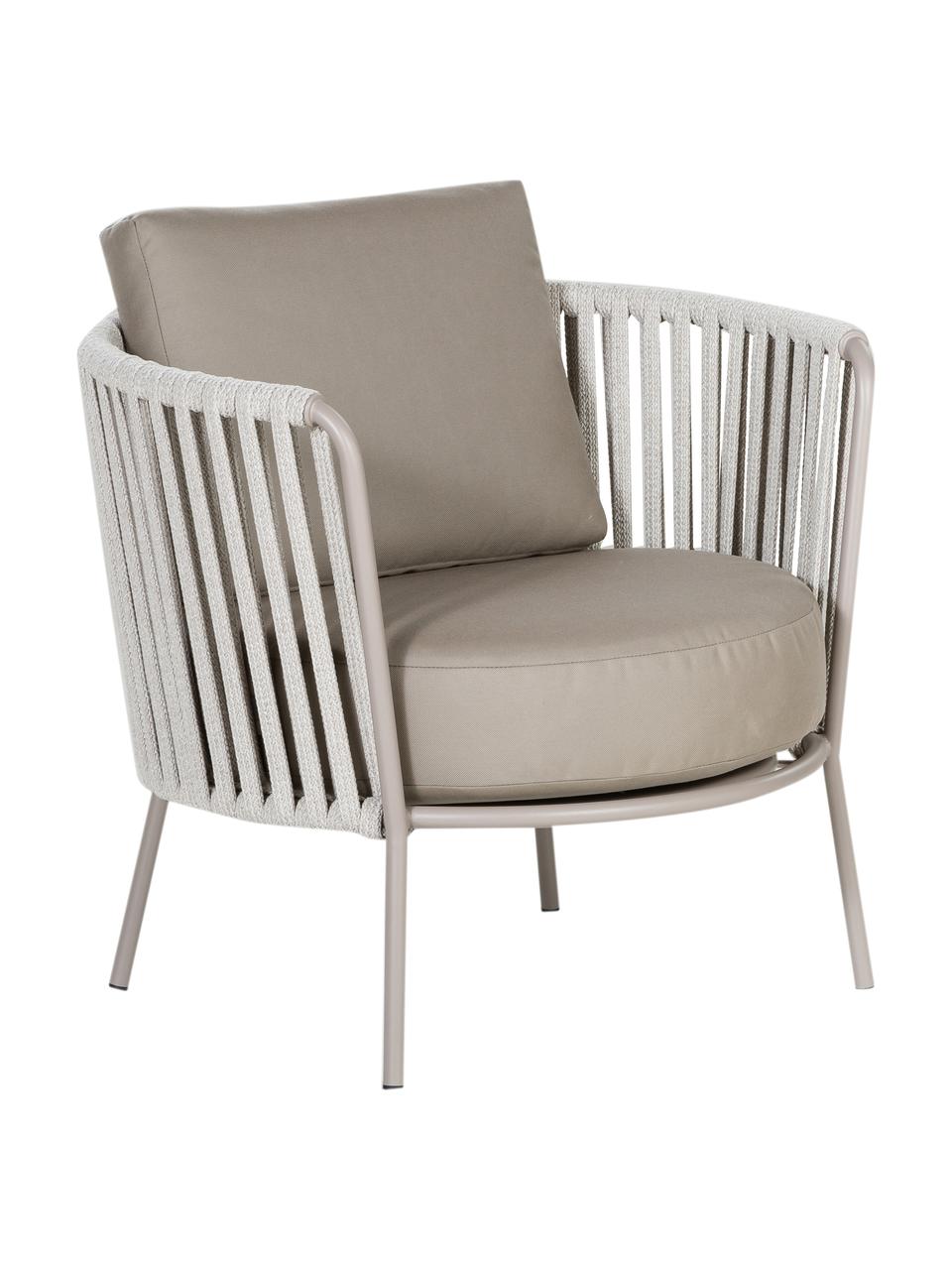 Outdoor loungefauteuil  Sunderland met zitkussen, Poten: galvanisch verzink en gep, Bekleding: polyacryl, Taupe, lichttaupe, B 73 x D 74 cm