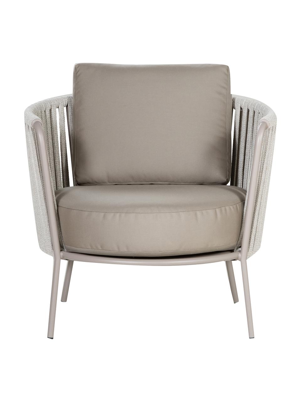 Outdoor loungefauteuil  Sunderland met zitkussen, Poten: galvanisch verzink en gep, Bekleding: polyacryl, Taupe, lichttaupe, B 73 x D 74 cm