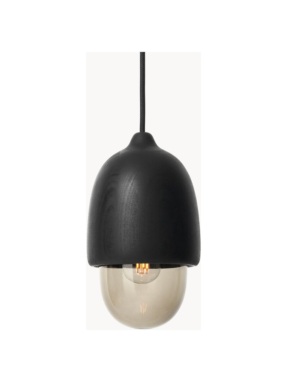 Petite suspension soufflée bouche Terho, Noir, grège, Ø 14 x haut. 22 cm